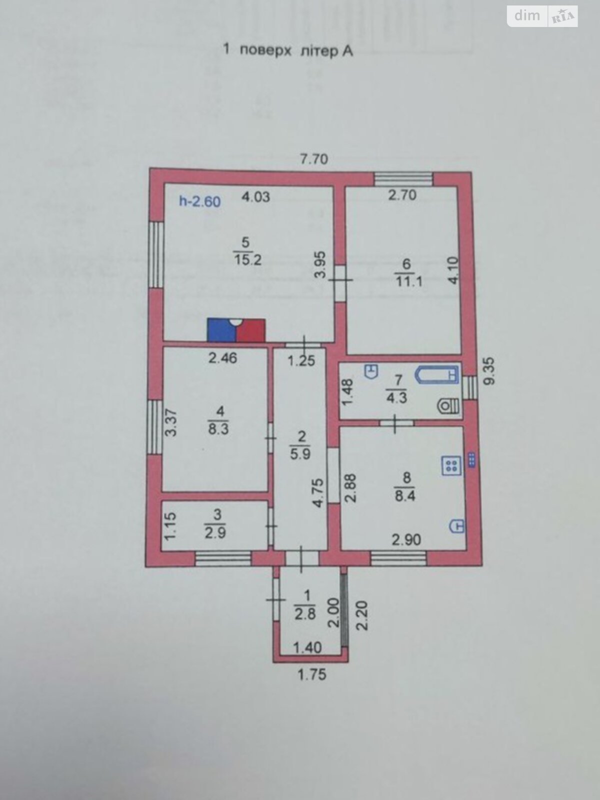 одноэтажный дом с отоплением, 58.9 кв. м, кирпич. Продажа в Александровке фото 1 одноэтажный дом с отоплением, 58.9 кв. м, кирпич. Продажа в Александровке фото 1