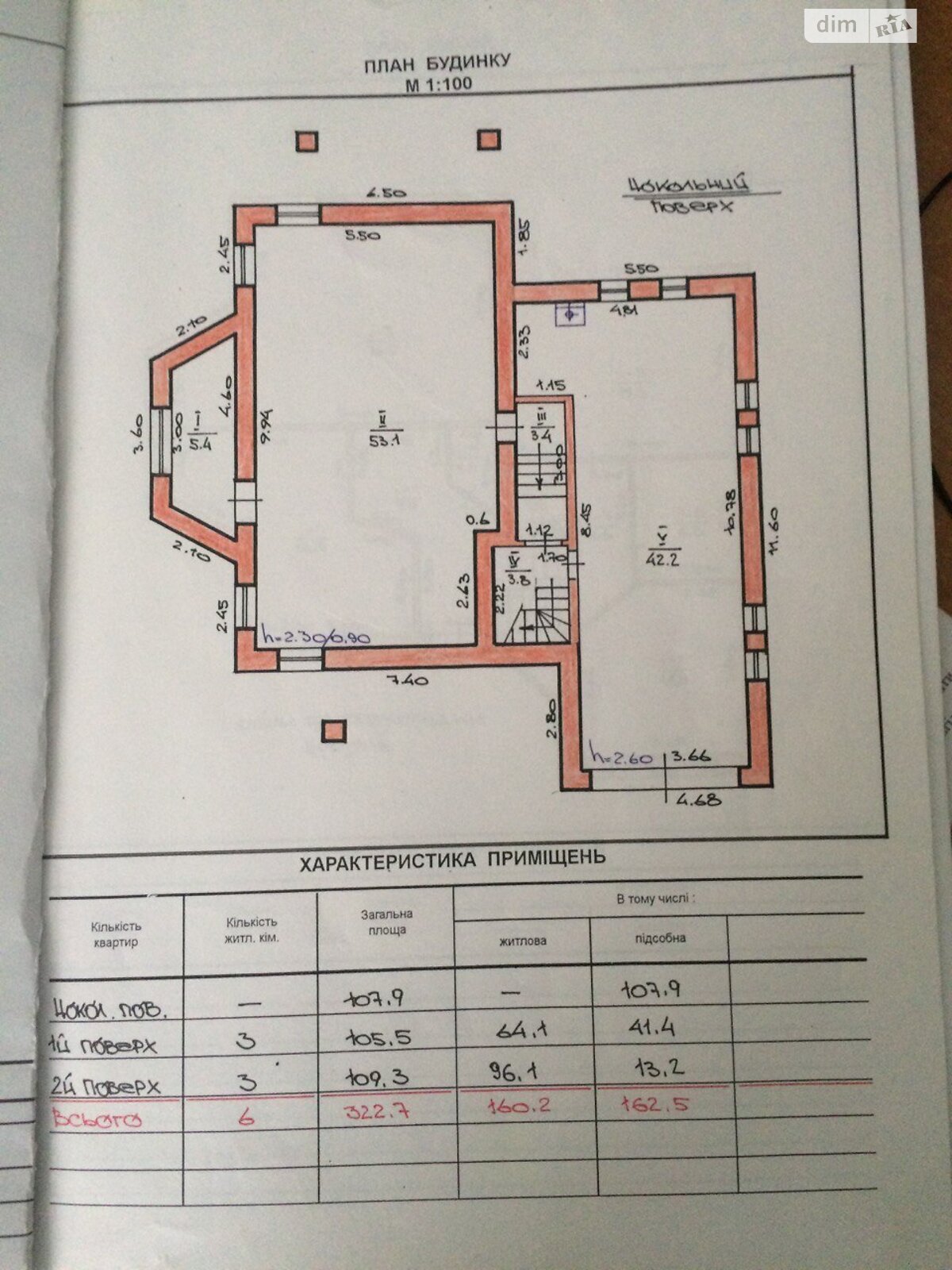 трехэтажный дом с гаражом, 323 кв. м, кирпич. Продажа в Бартатовом фото 1