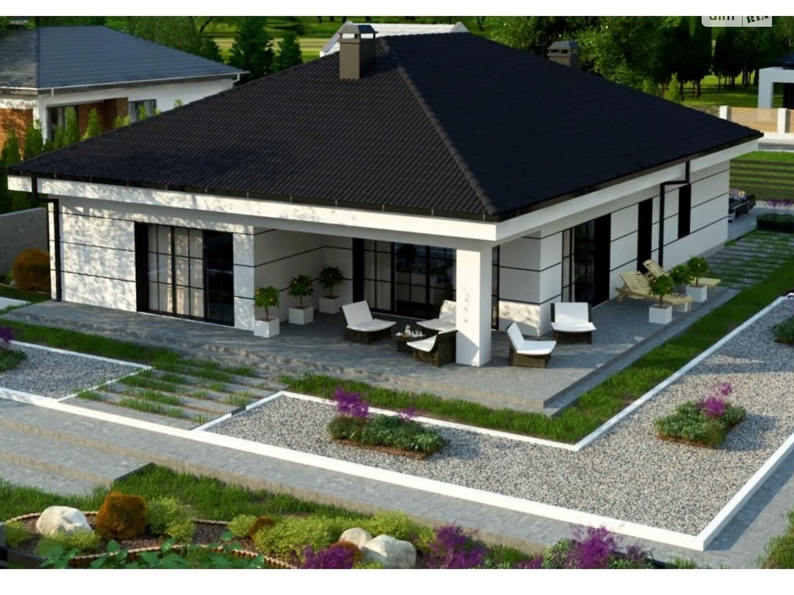 одноэтажный дом с гаражом, 120 кв. м, кирпич. Продажа в Белой Кринице фото 1