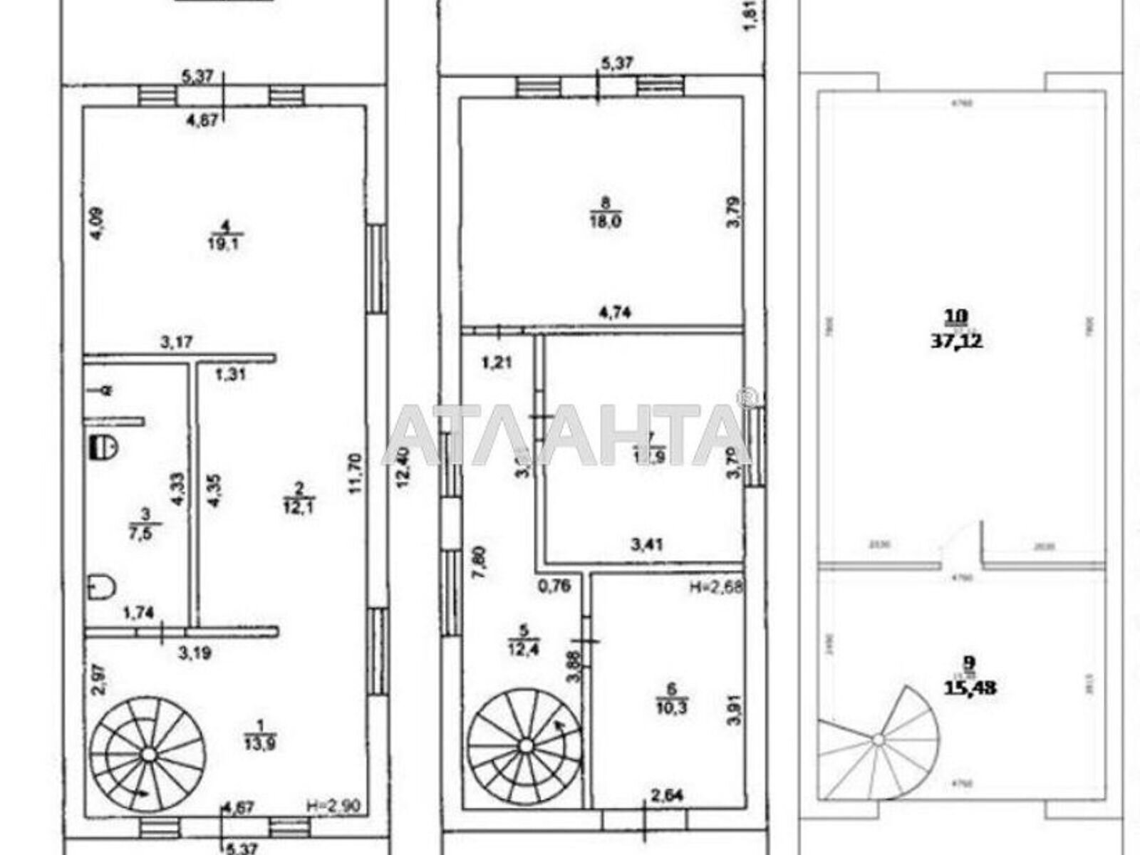 трехэтажный дом, 141.79 кв. м, кирпич. Продажа в Затоке фото 1