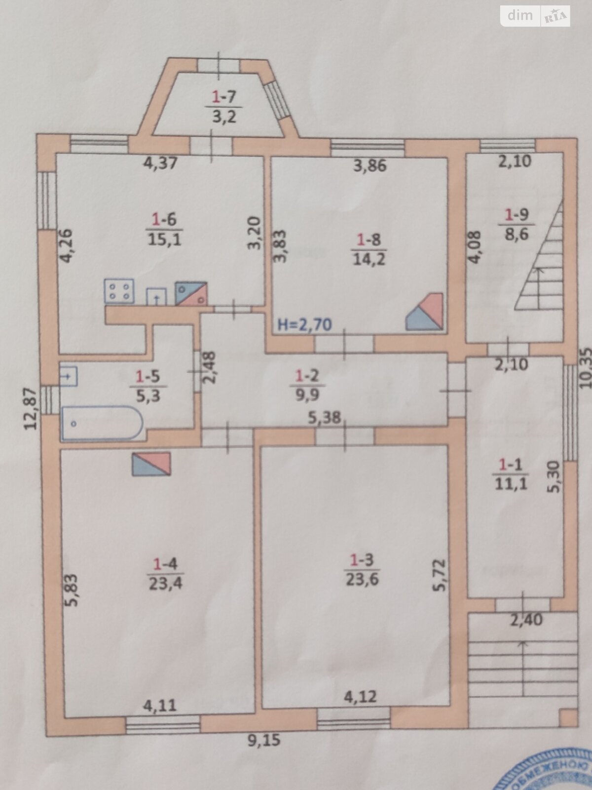 двухэтажный дом с гаражом, 190 кв. м, кирпич. Продажа в Бережанах фото 1