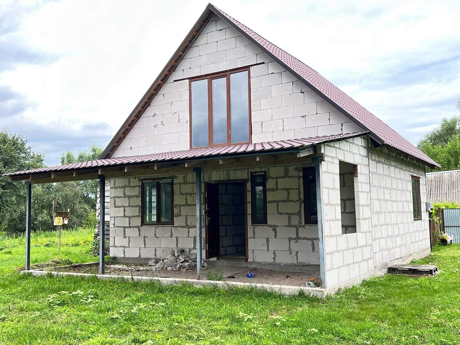 двоповерховий будинок з верандою, 92.9 кв. м, газобетон. Продаж у Беремицьке фото 1 двоповерховий будинок з верандою, 92.9 кв. м, газобетон. Продаж у Беремицьке фото 1