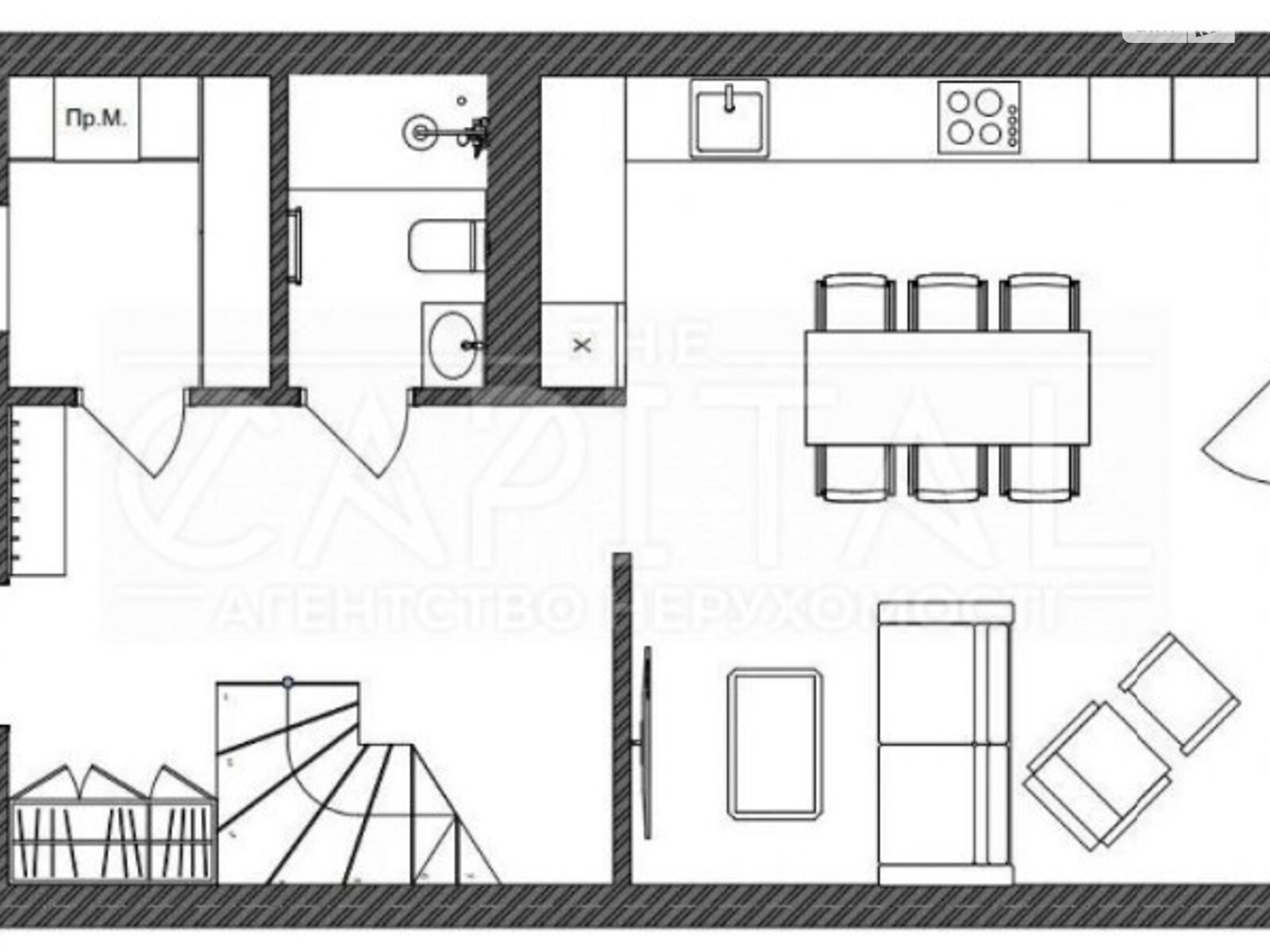 двухэтажный дом, 143 кв. м, кирпич. Продажа в Бобрице фото 1