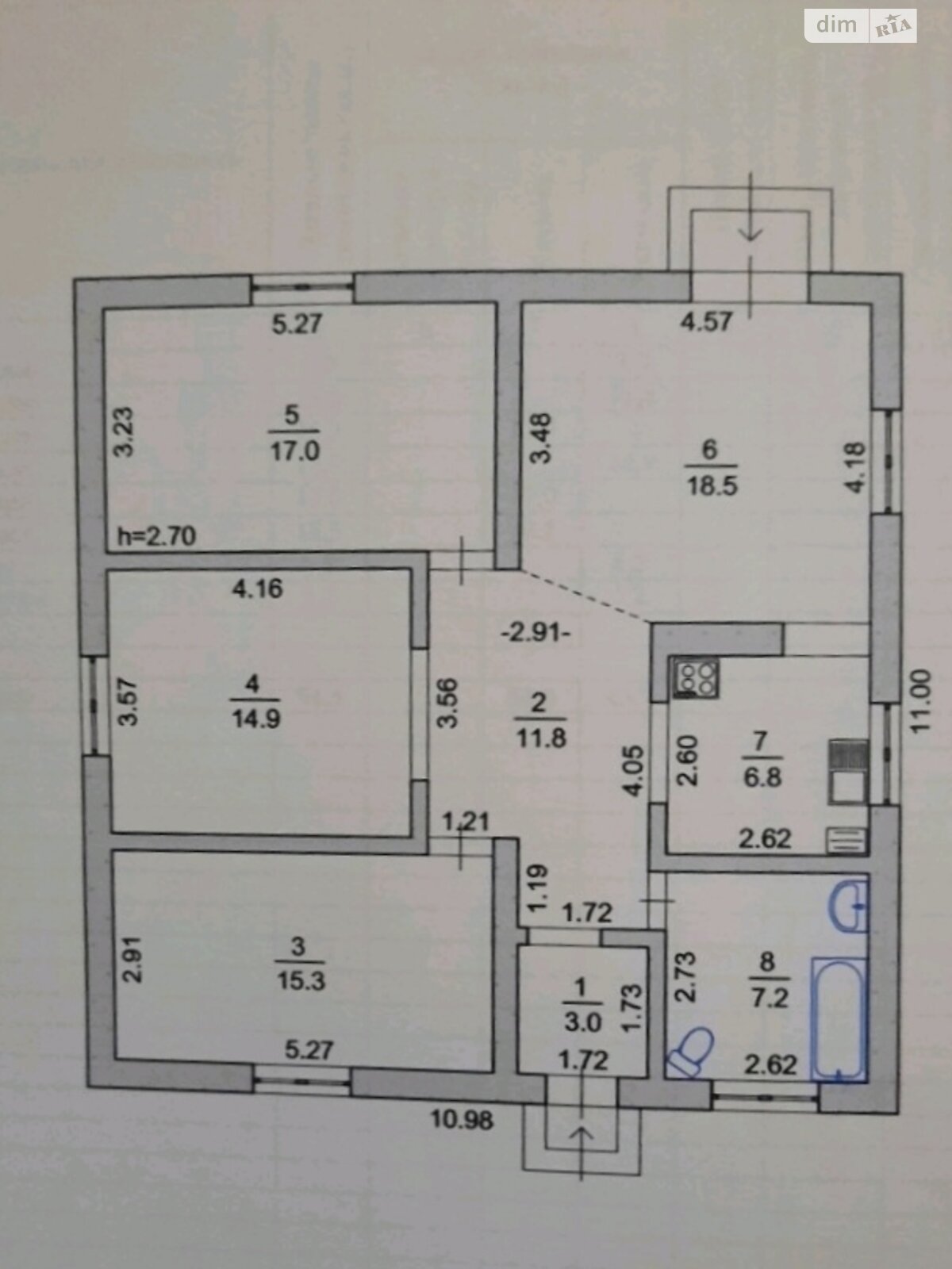 одноэтажный дом, 94.5 кв. м, кирпич. Продажа в Боратине фото 1