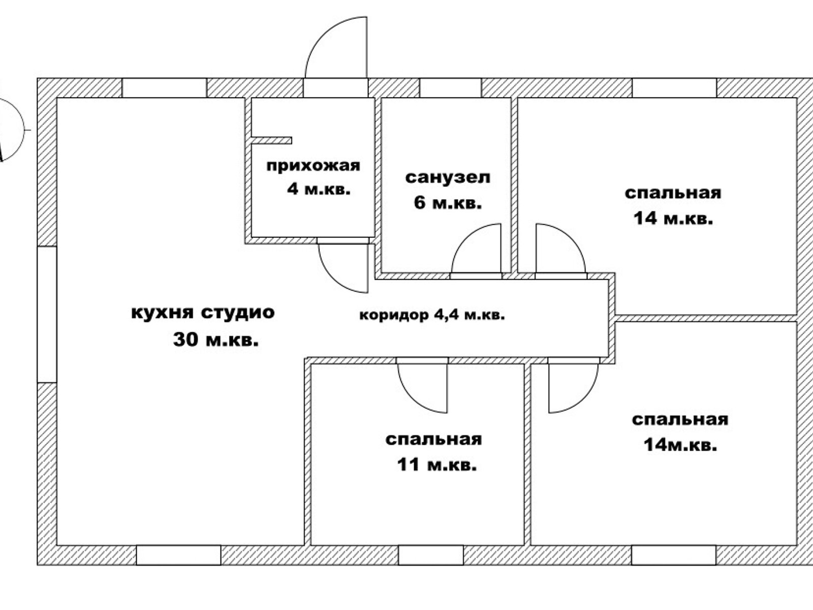 одноповерховий будинок з опаленням, 83 кв. м, шлакоблок. Продаж в Борисполі, район Бориспіль фото 1