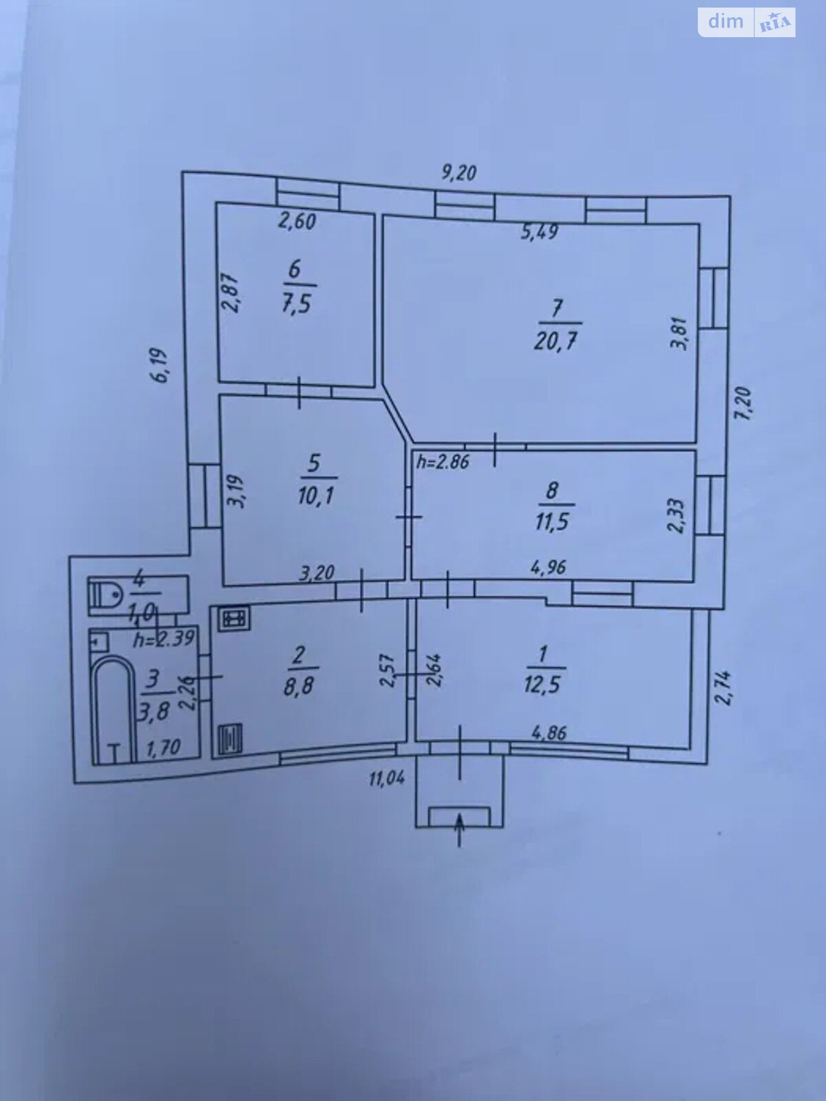 одноэтажный дом с верандой, 75.9 кв. м, кирпич. Продажа в Борисполе фото 1