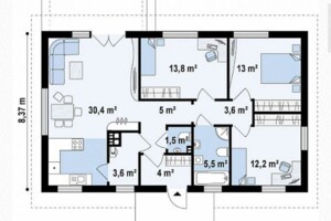 одноэтажный дом, 110 кв. м, газобетон. Продажа в Борисполе фото 2