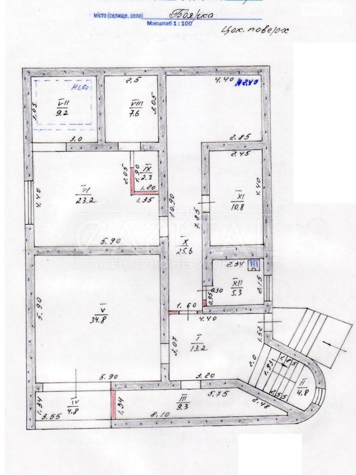 трехэтажный дом с гаражом, 379 кв. м, кирпич. Продажа в Боярке фото 1