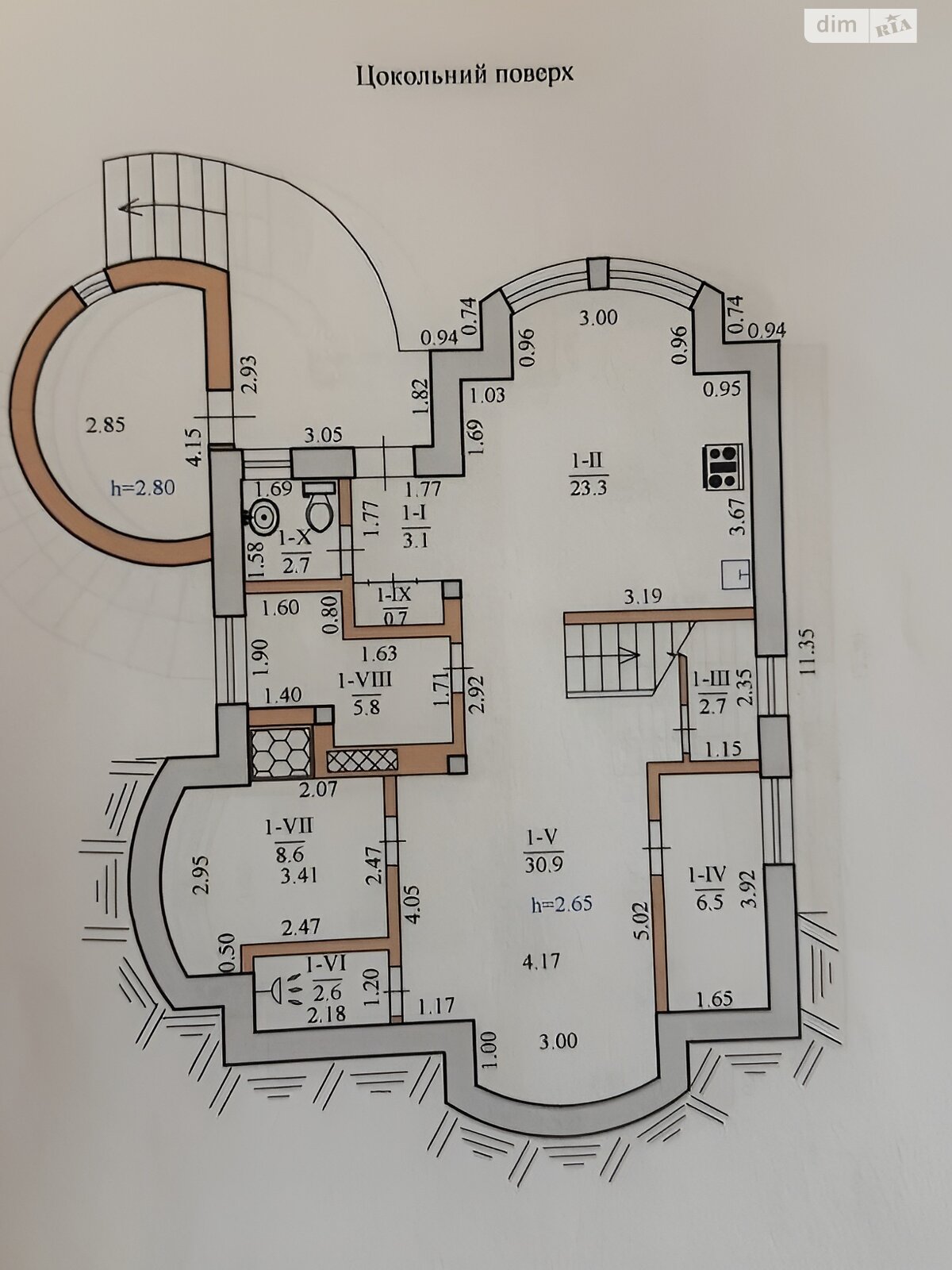 триповерховий будинок з гаражем, 240.2 кв. м, цегла. Продаж у Братському фото 1