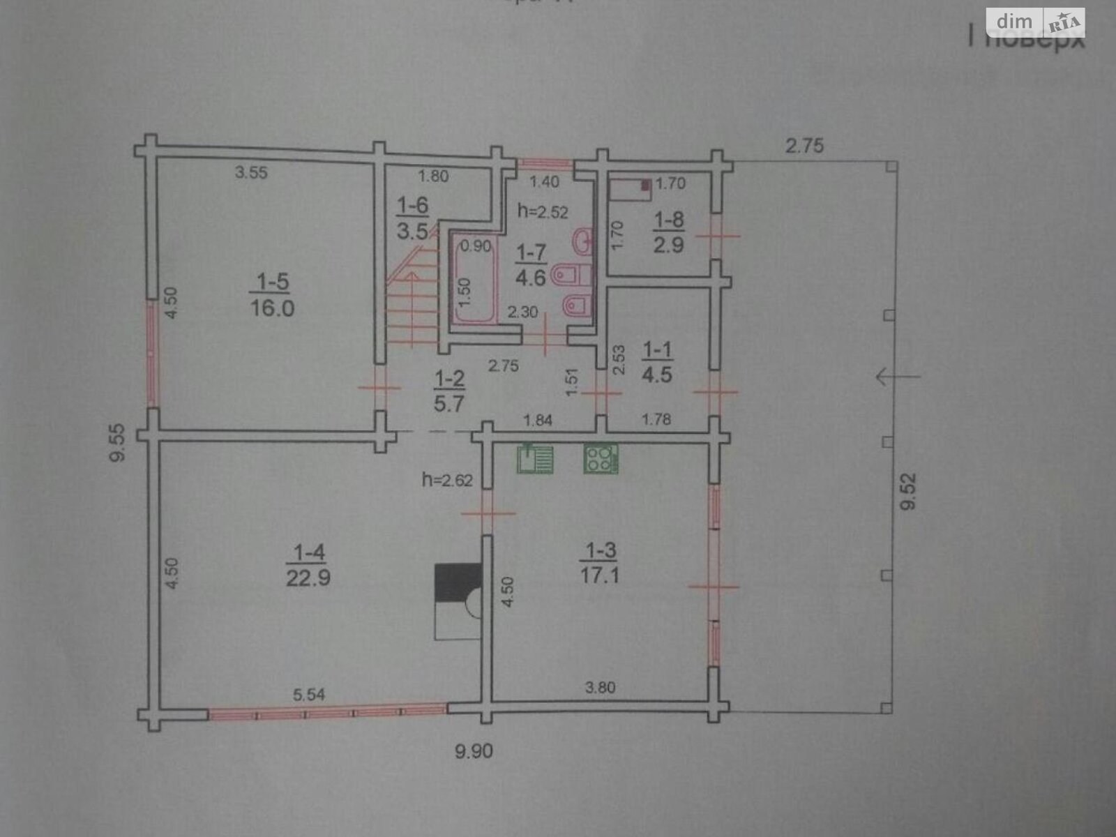 двухэтажный дом, 120 кв. м, сруб. Продажа в Буче фото 1