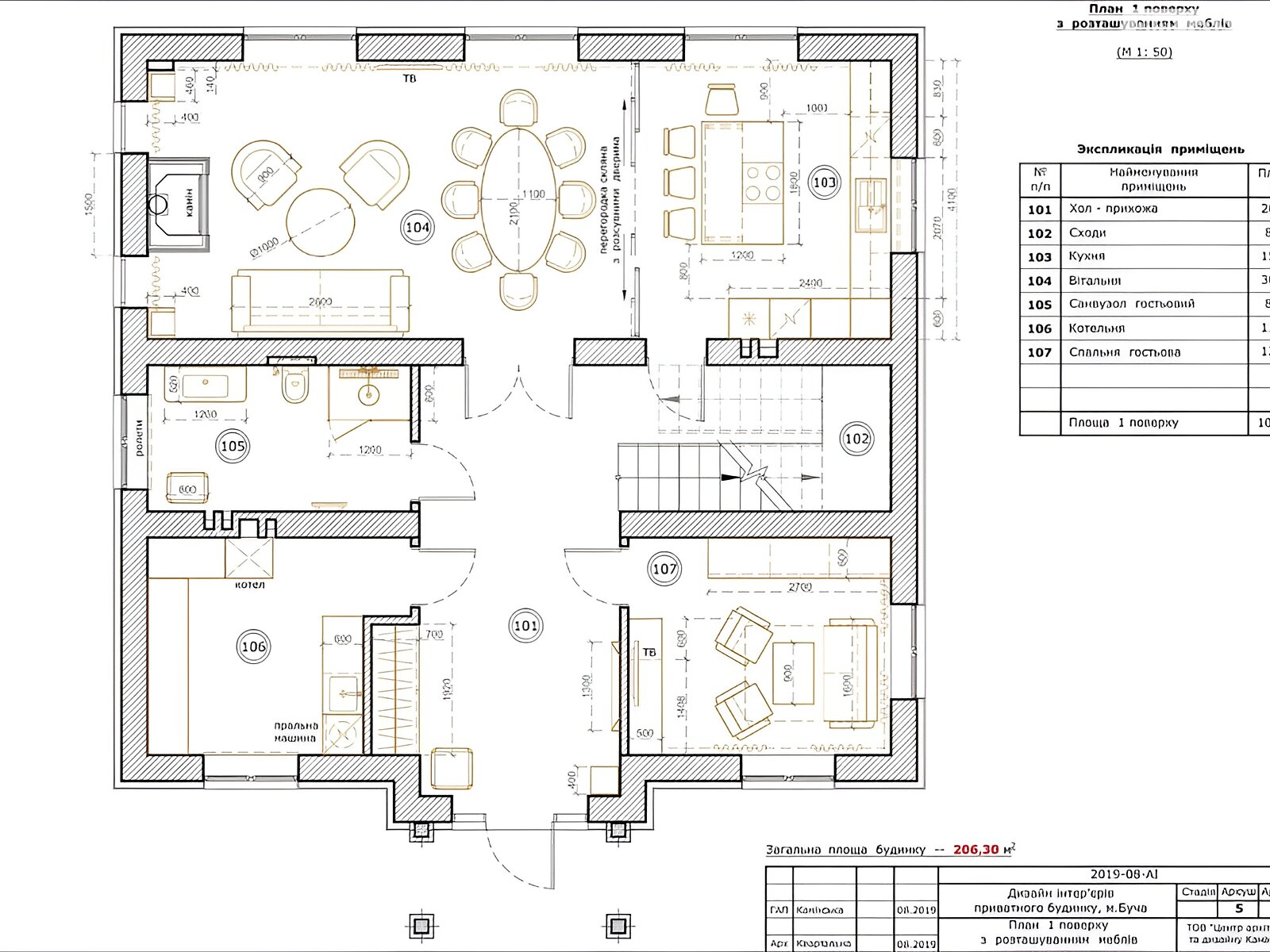 двухэтажный дом с балконом, 256 кв. м, кирпич. Продажа в Буче район Буча фото 1