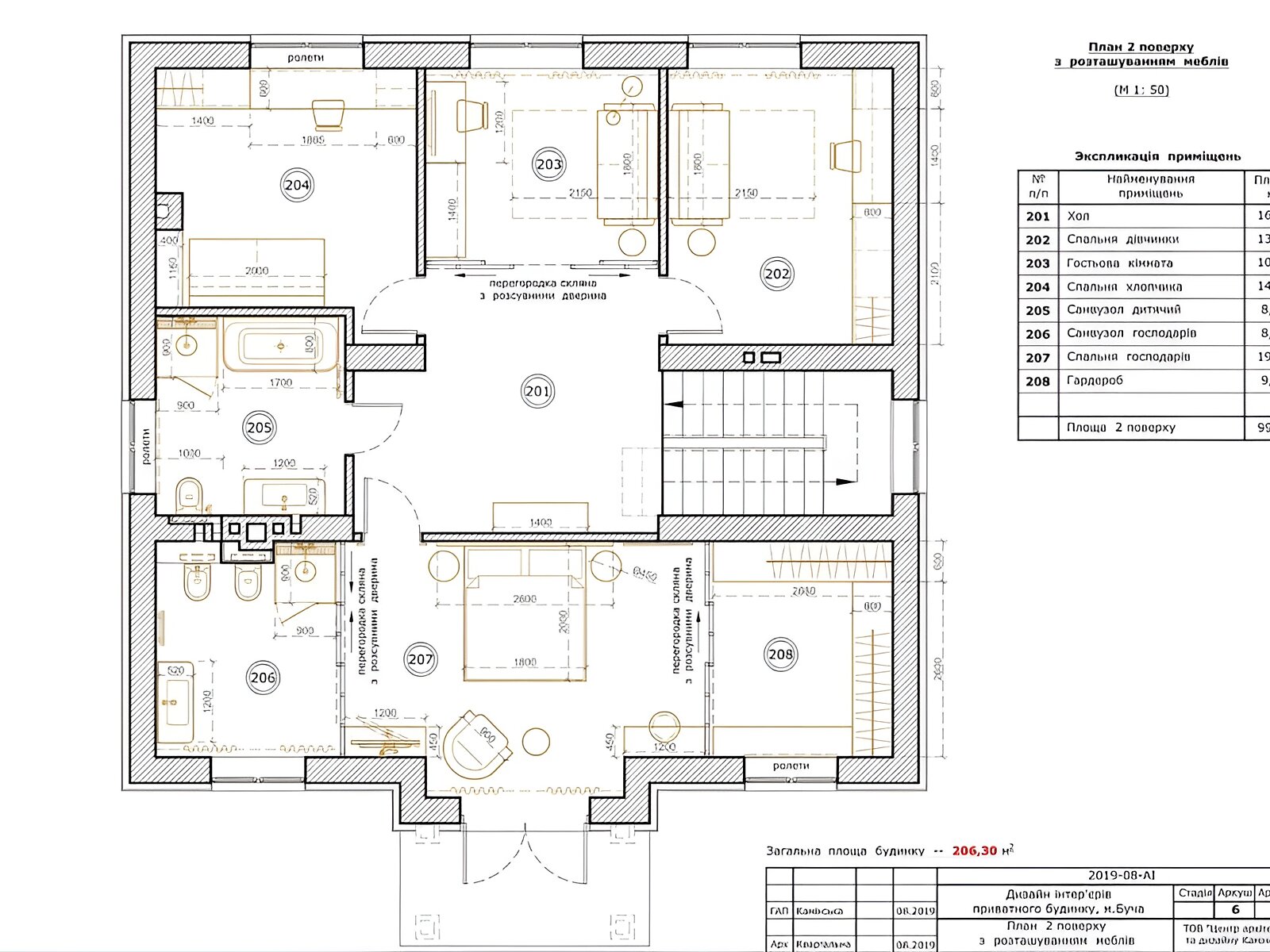двухэтажный дом с балконом, 256 кв. м, кирпич. Продажа в Буче район Буча фото 1