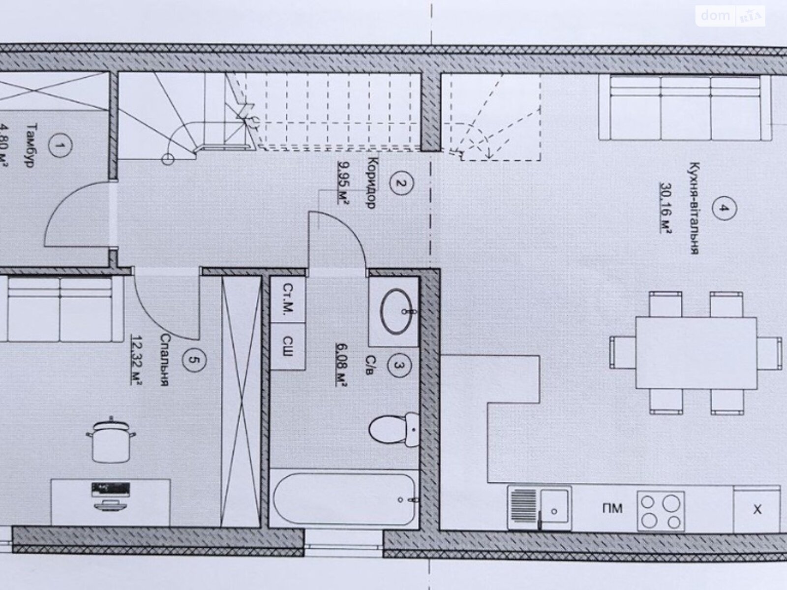 двухэтажный дом с балконом, 125 кв. м, газобетон. Продажа в Буче район Буча фото 1