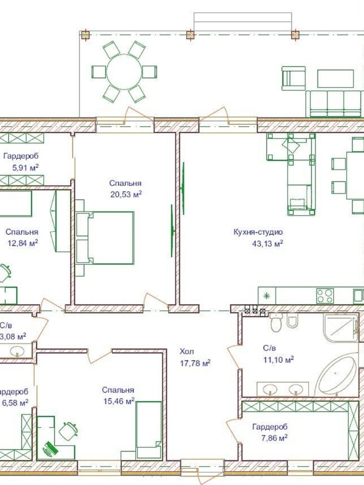 одноэтажный дом с отоплением, 145 кв. м, газобетон. Продажа в Буче район Буча фото 1 одноэтажный дом с отоплением, 145 кв. м, газобетон. Продажа в Буче район Буча фото 1