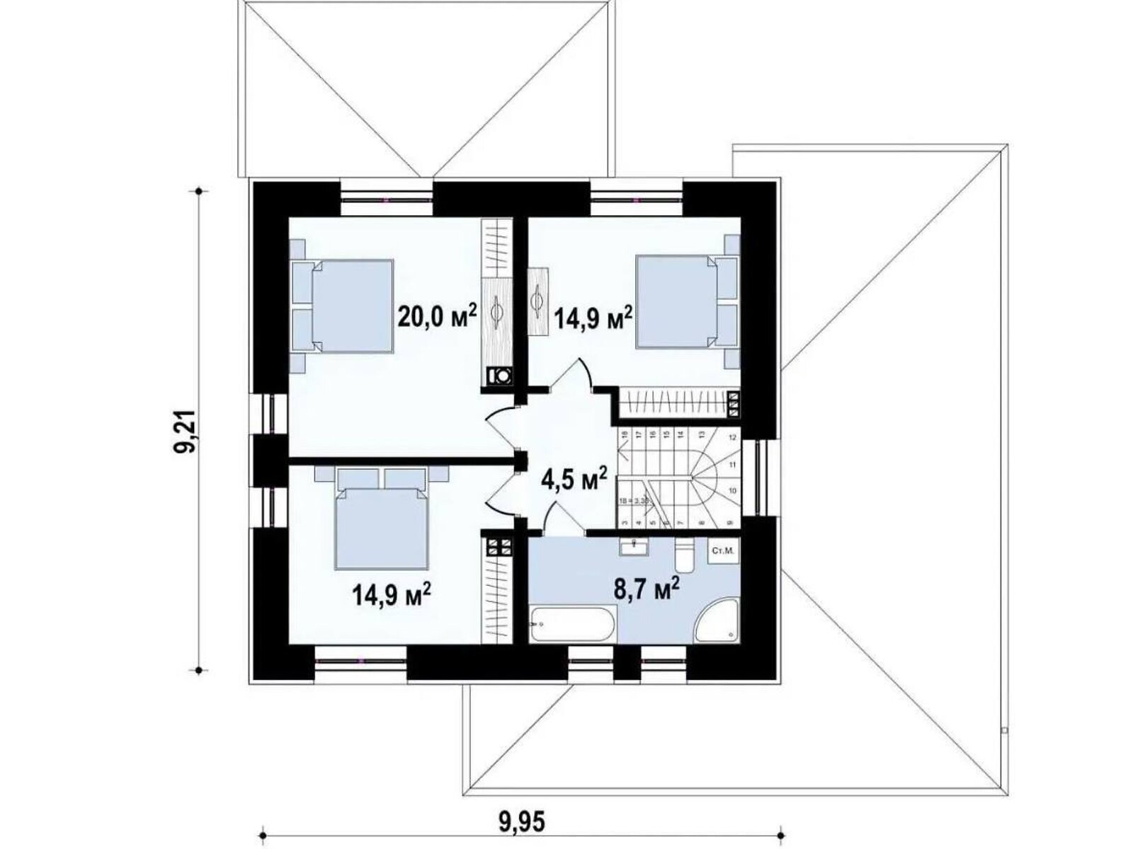 двухэтажный дом, 160 кв. м, газобетон. Продажа в Буче район Буча фото 1