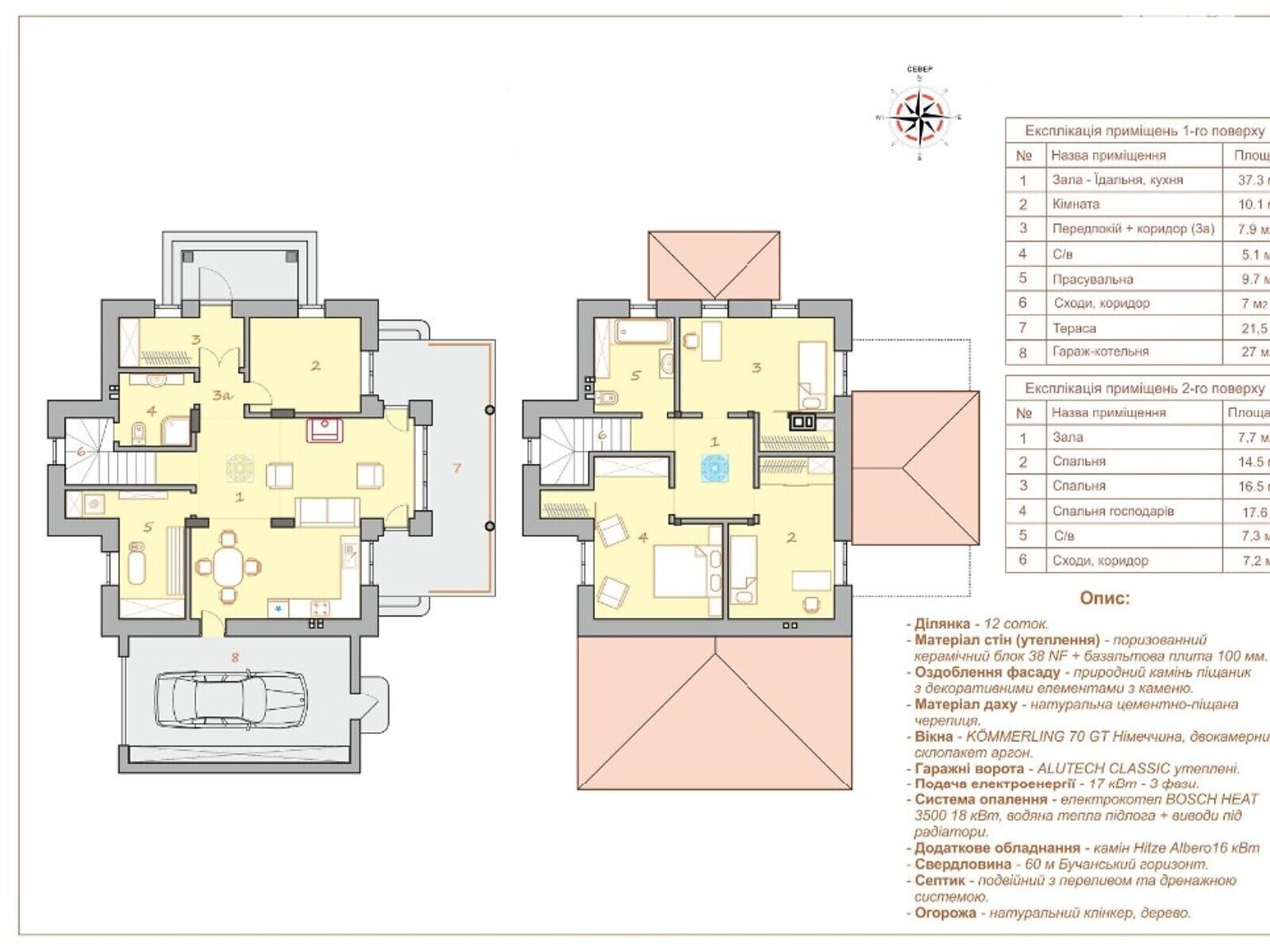 двухэтажный дом с гаражом, 215 кв. м, керамический блок. Продажа в Буче район Буча фото 1