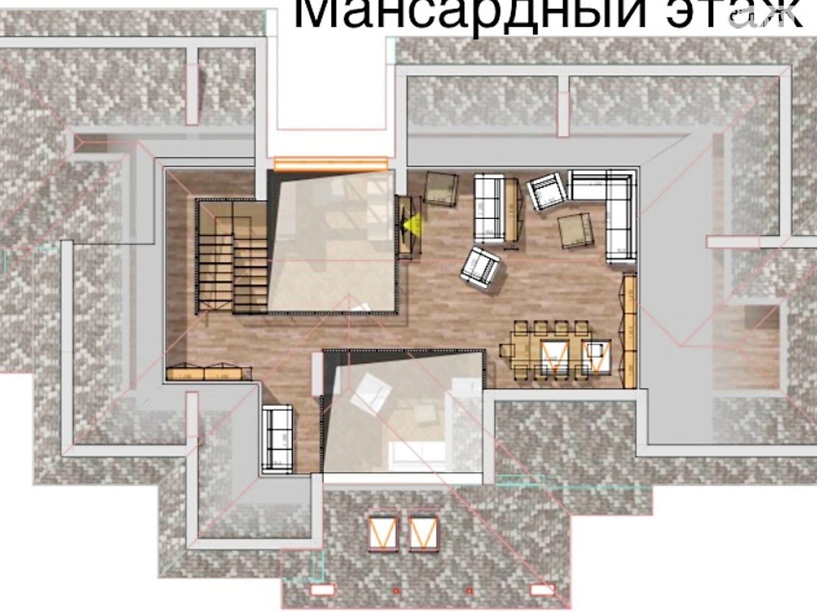одноэтажный дом с мансардой, 285 кв. м, керамический блок. Продажа в Буче район Буча фото 1