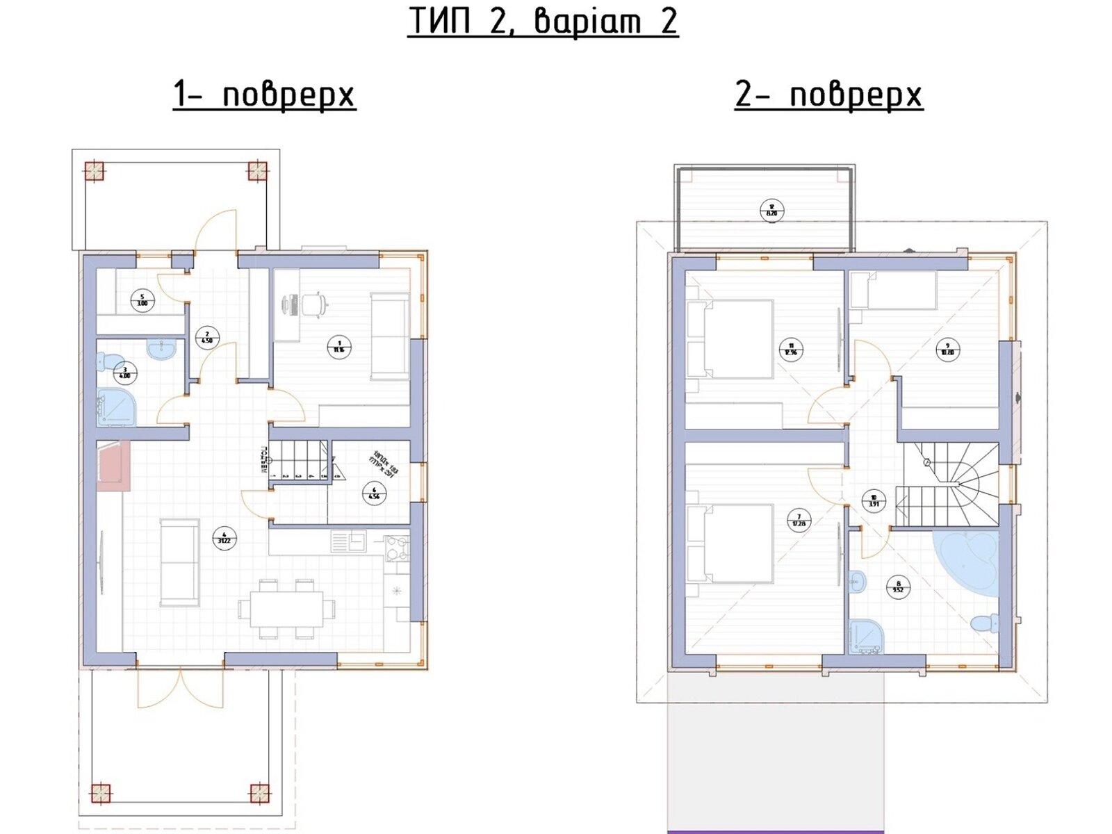 двухэтажный дом с балконом, 121 кв. м, газобетон. Продажа в Буче район Буча фото 1