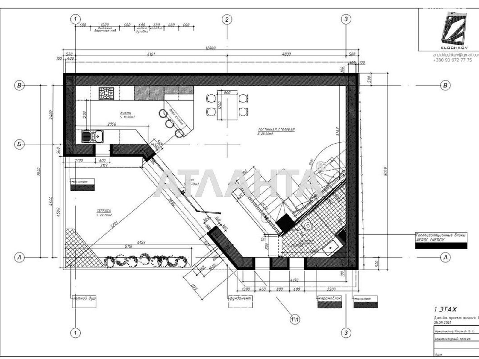 трехэтажный дом беседка, 100 кв. м, газобетон. Продажа в Бурлацкой Балке фото 1