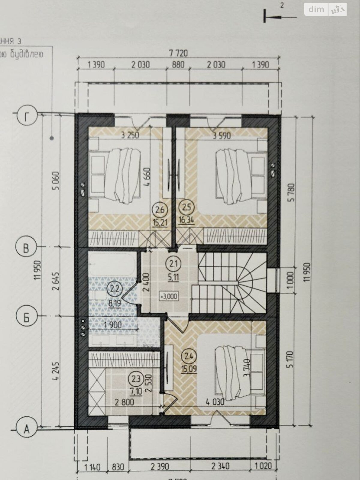 двоповерховий будинок з мансардою, 145 кв. м, кирпич. Продаж у Чагорі фото 1