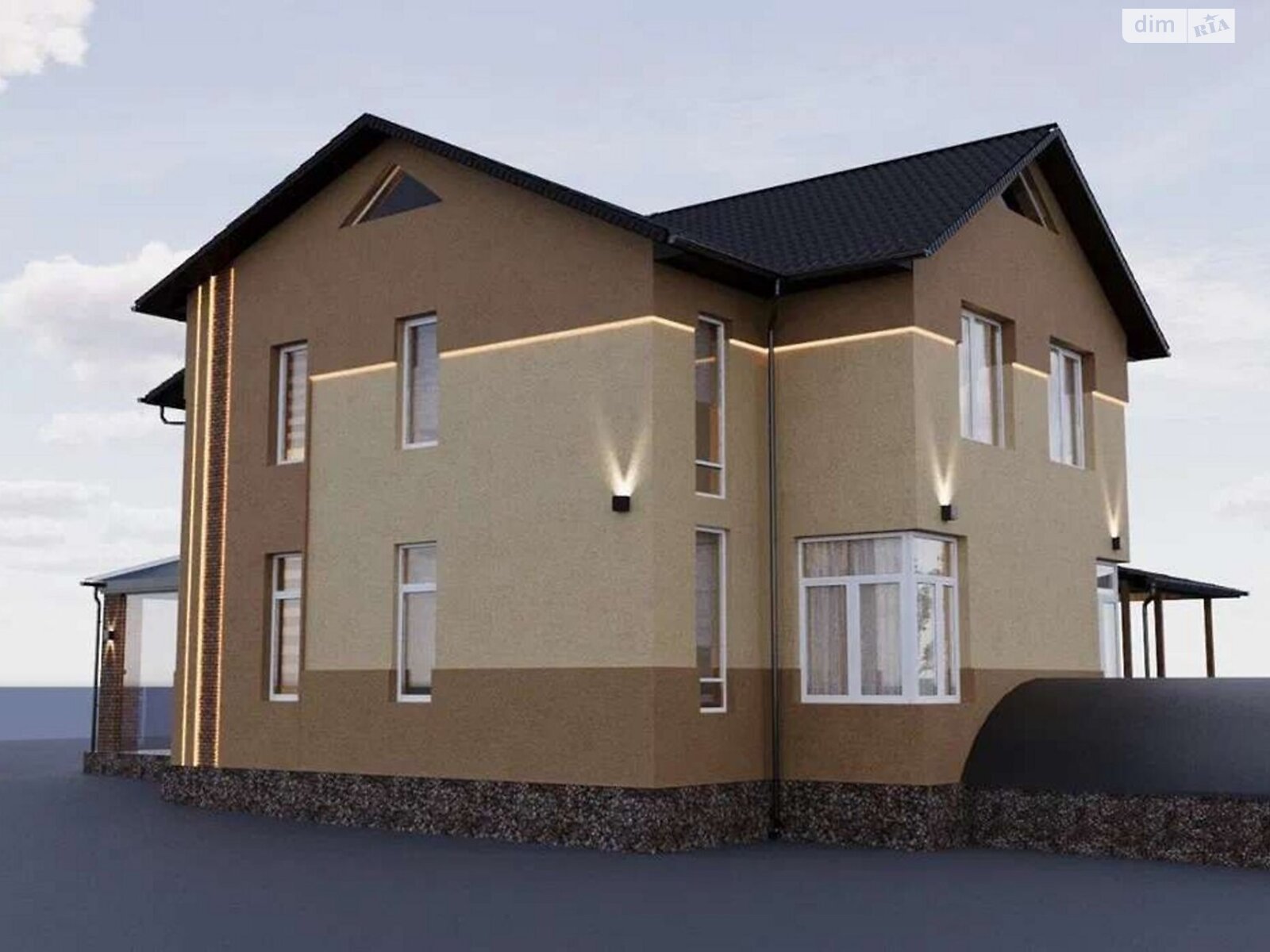 двухэтажный дом с гаражом, 297 кв. м, пеноблок. Продажа в Чайках фото 1 двухэтажный дом с гаражом, 297 кв. м, пеноблок. Продажа в Чайках фото 1