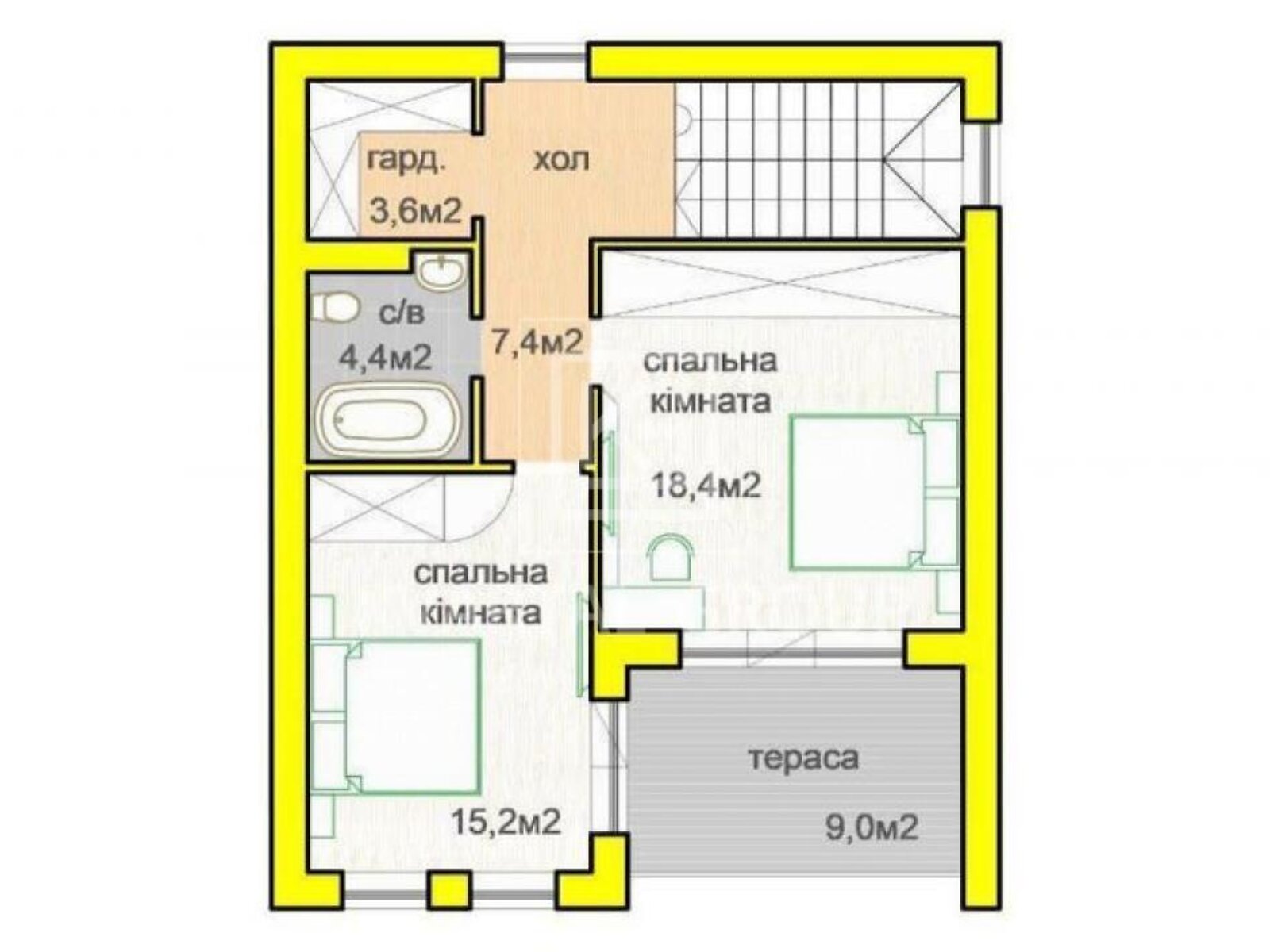 двухэтажный дом, 111 кв. м, кирпич. Продажа в Дмитровке фото 1