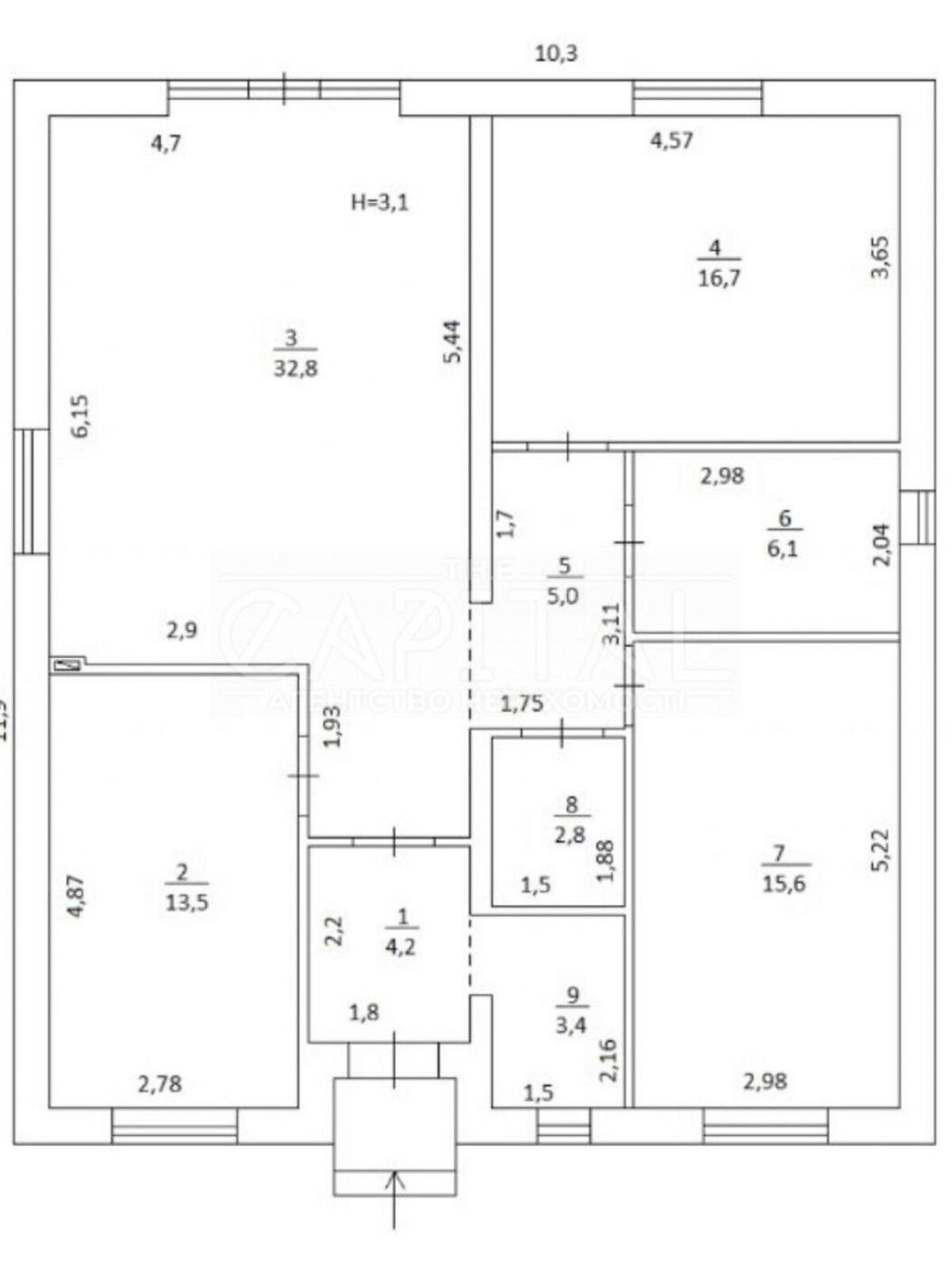 одноповерховий будинок, 117 кв. м, кирпич. Продаж у Дмитрівці фото 1 одноповерховий будинок, 117 кв. м, кирпич. Продаж у Дмитрівці фото 1