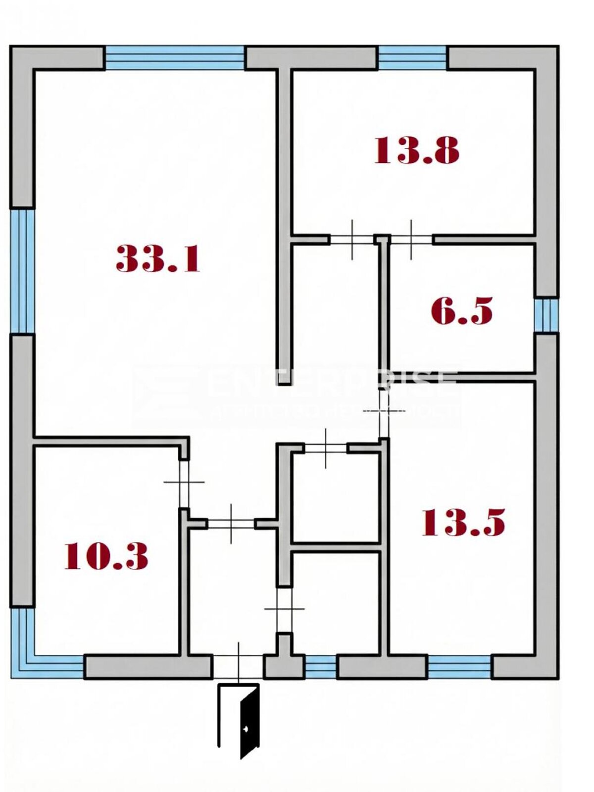 одноэтажный дом, 103 кв. м, кирпич. Продажа в Дмитровке фото 1