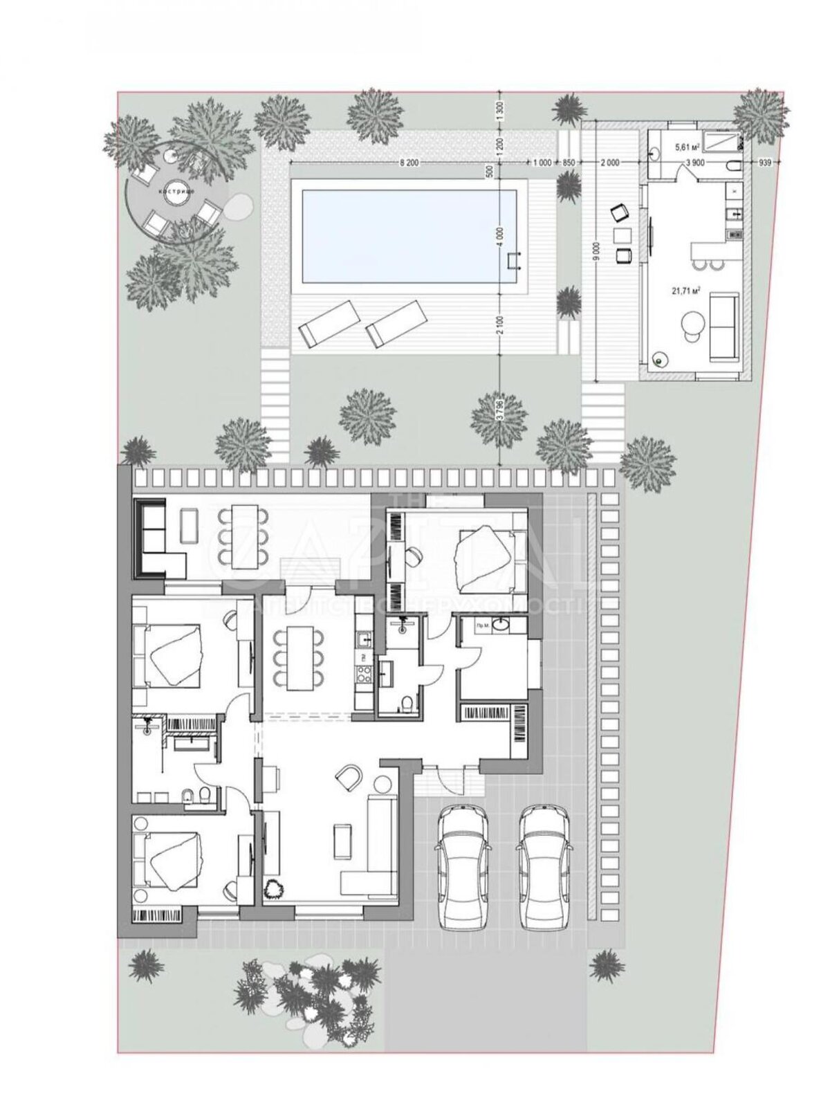 одноэтажный дом, 250 кв. м, кирпич. Продажа в Дмитровке фото 1 одноэтажный дом, 250 кв. м, кирпич. Продажа в Дмитровке фото 1