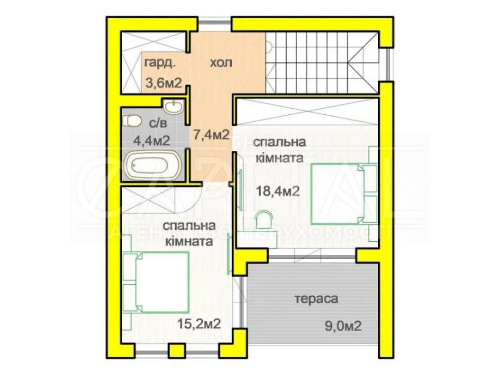 двухэтажный дом, 116 кв. м, кирпич. Продажа в Дмитровке фото 1