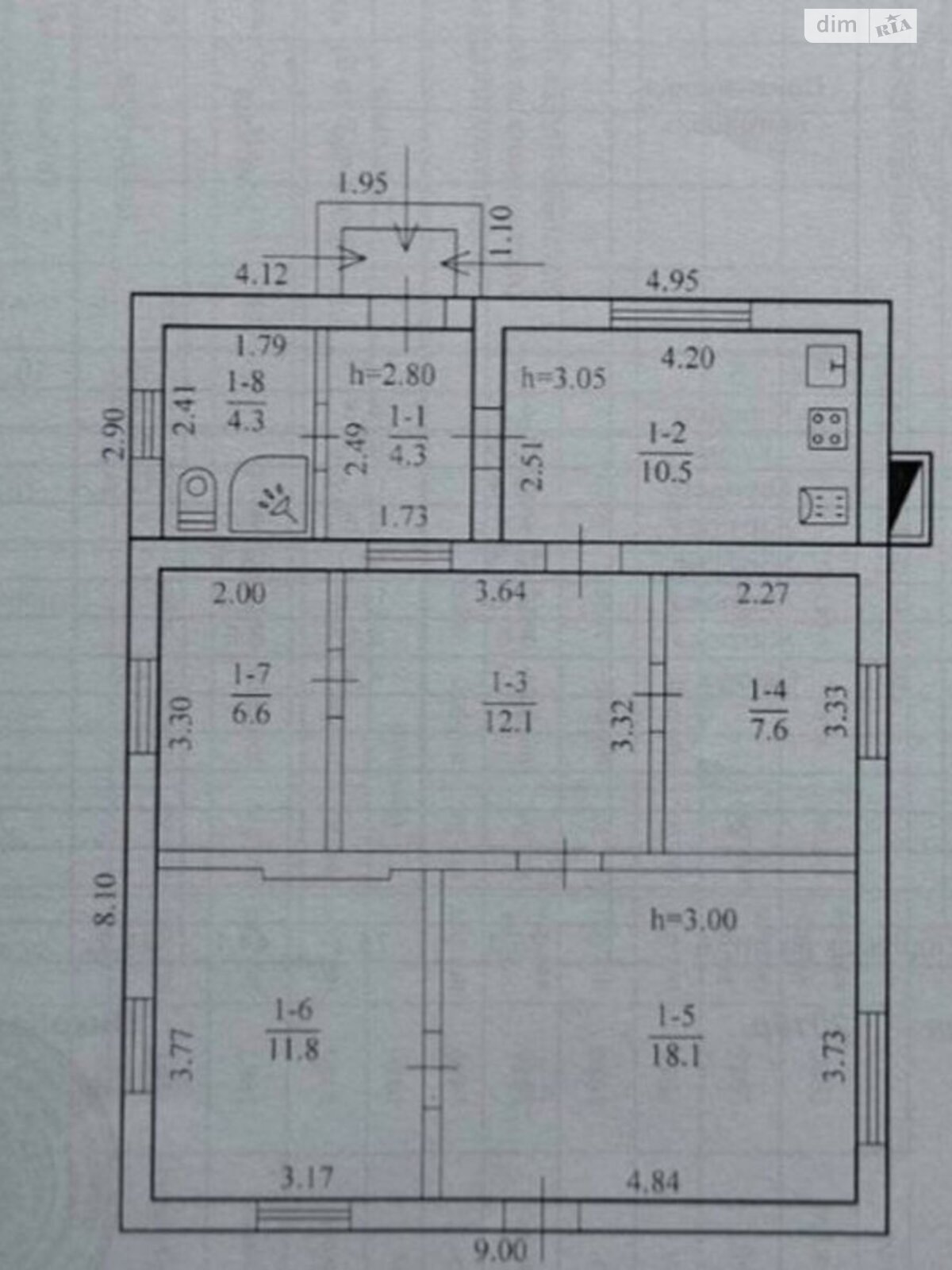 одноэтажный дом, 75.3 кв. м, кирпич. Продажа в Днепре район Диевка-1 фото 1