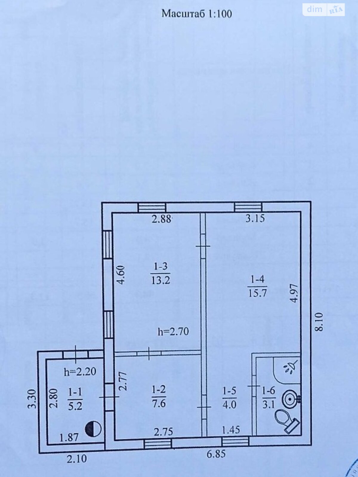 одноэтажный дом с ремонтом, 68 кв. м, кирпич. Продажа в Днепре район Клинчик фото 1