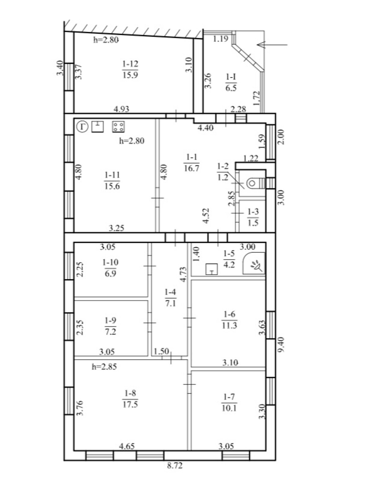 одноэтажный дом, 122 кв. м, кирпич. Продажа в Днепре район Левобережный фото 1