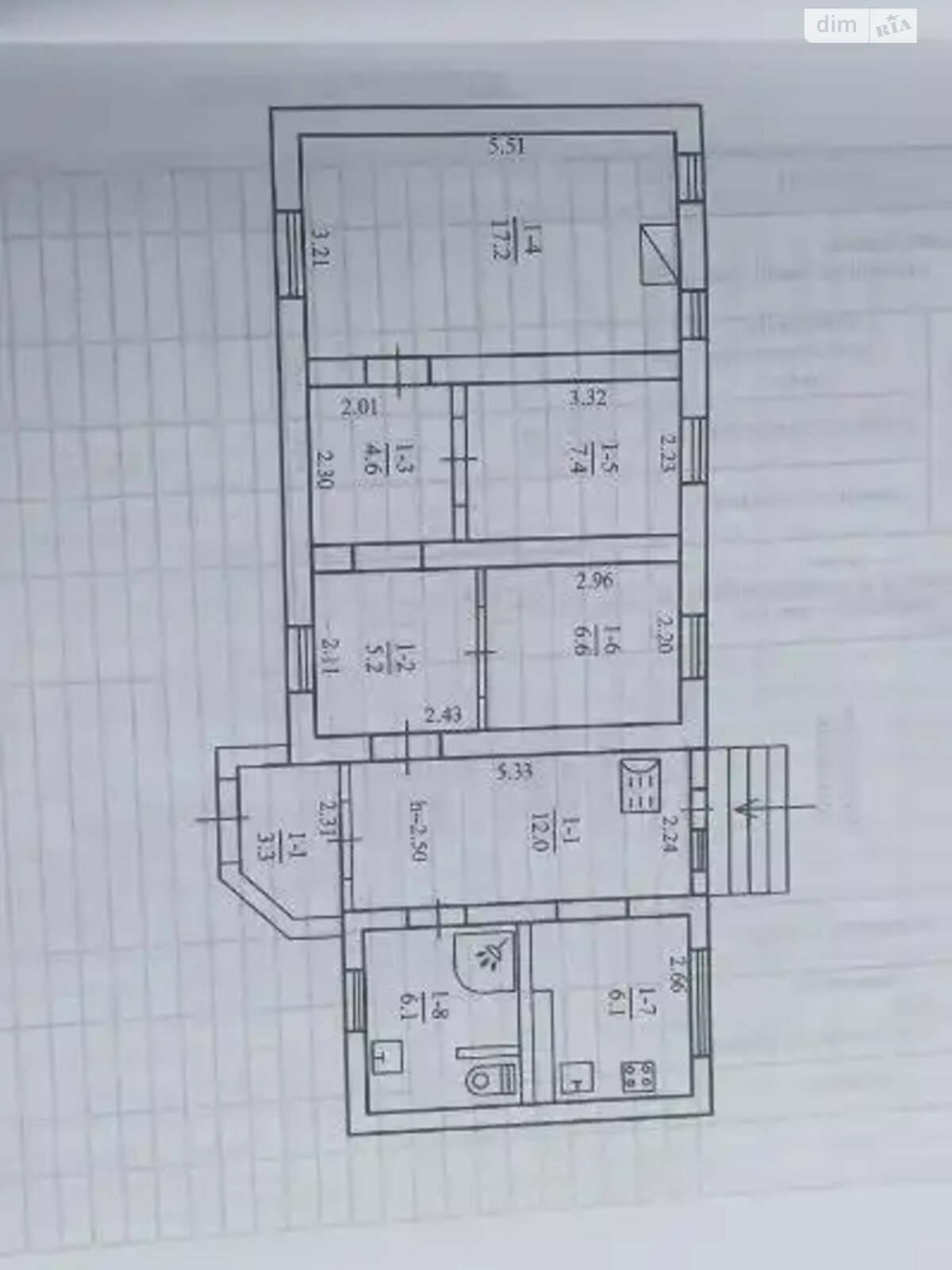 одноэтажный дом с гаражом, 68 кв. м, кирпич. Продажа в Днепре район Мирный фото 1