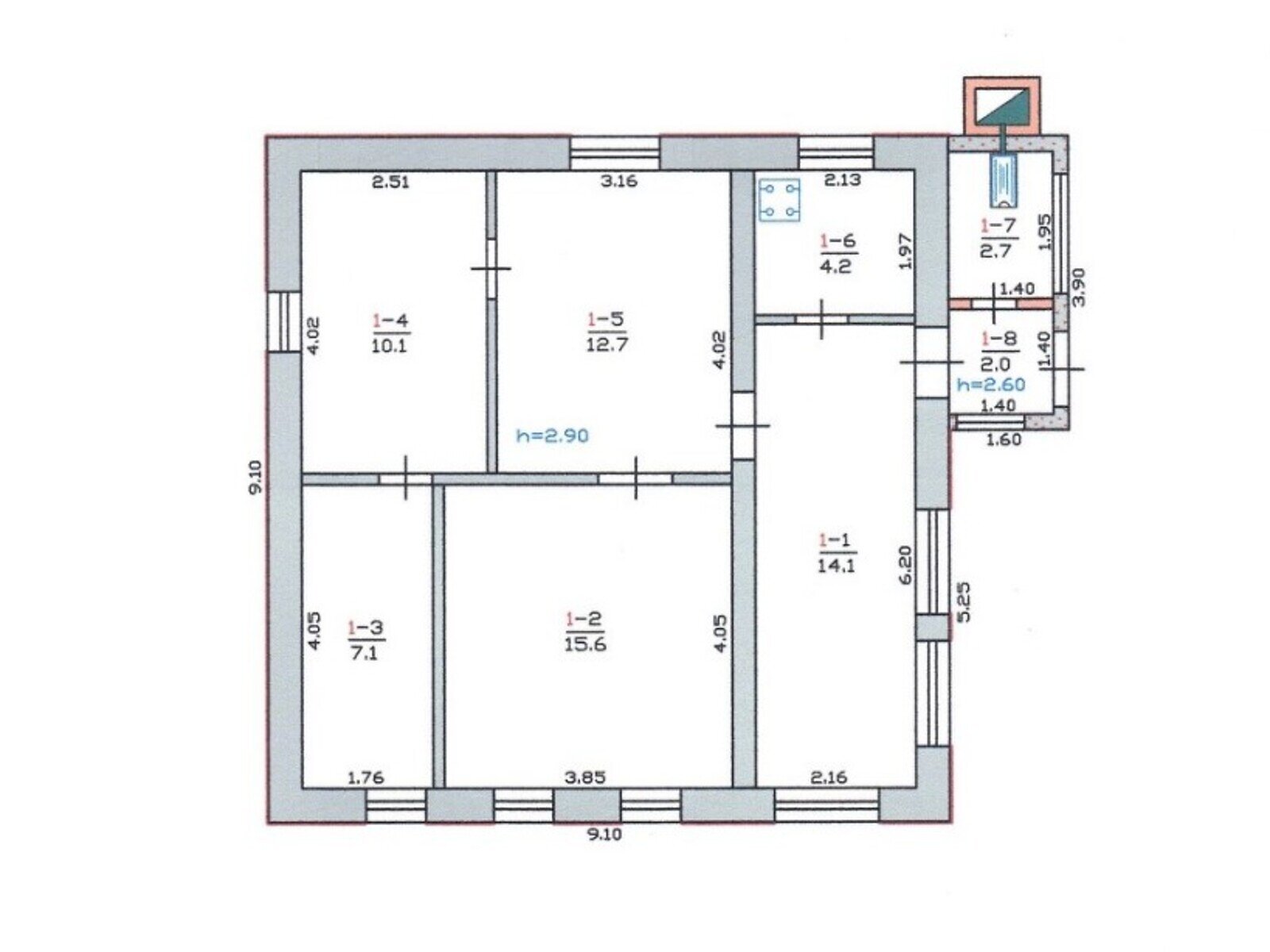 одноповерховий будинок, 68.5 кв. м, цегла. Продаж у Піщанці фото 1