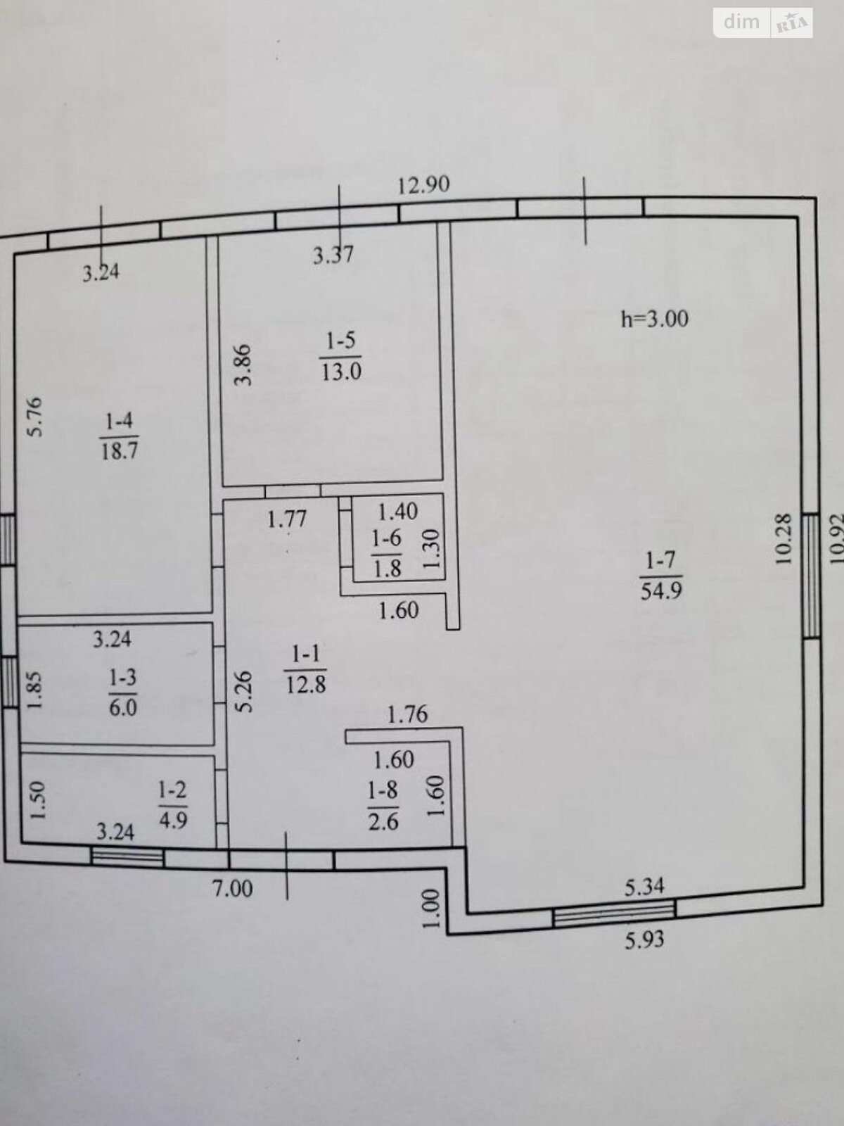 одноэтажный дом, 115 кв. м, газобетон. Продажа в Днепре район Центр фото 1