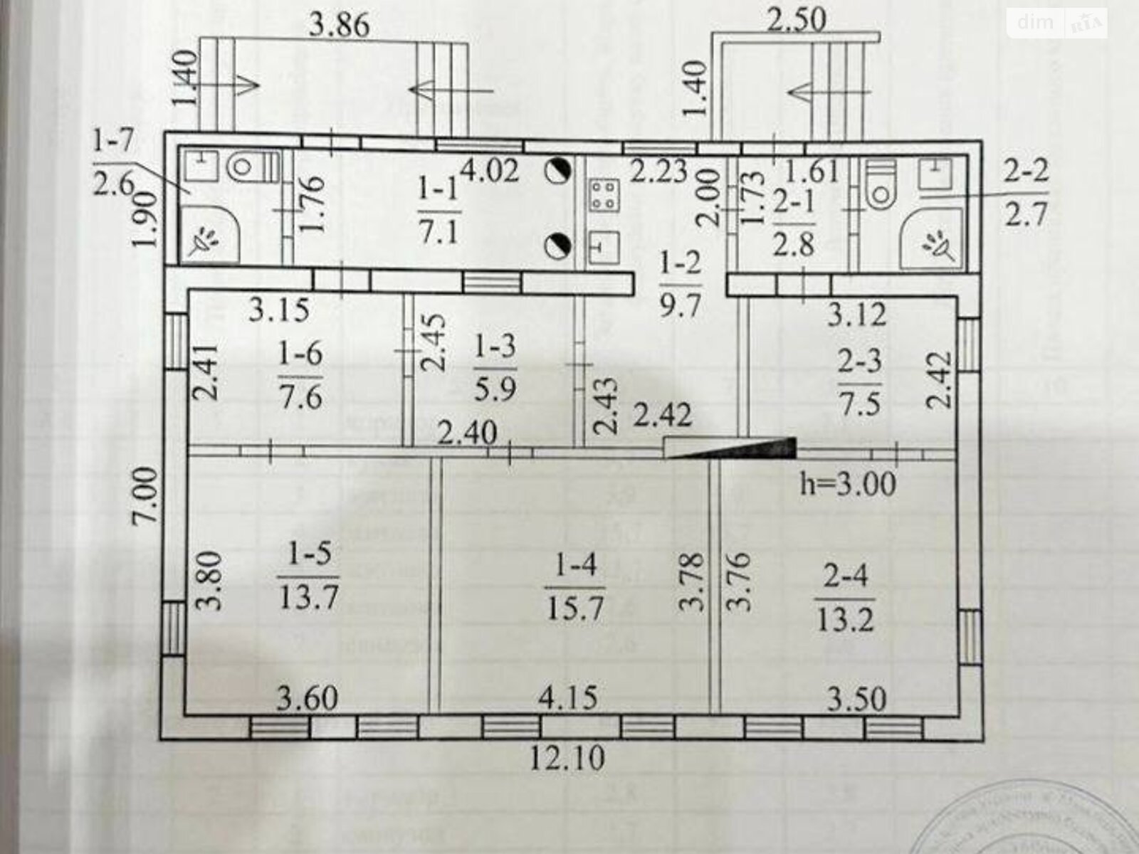 одноэтажный дом с гаражом, 90 кв. м, кирпич. Продажа в Днепре район Воронцова фото 1