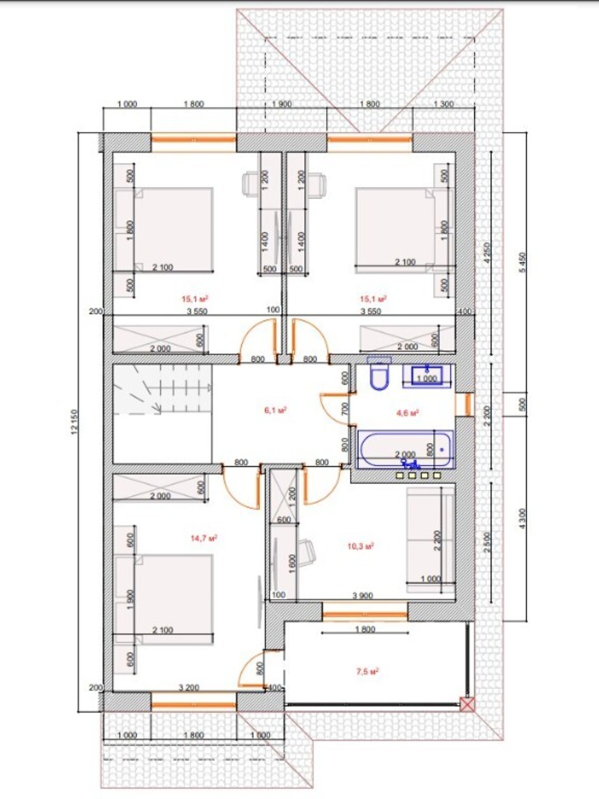 двухэтажный дом, 147 кв. м, газобетон. Продажа в Фонтанке фото 1 двухэтажный дом, 147 кв. м, газобетон. Продажа в Фонтанке фото 1