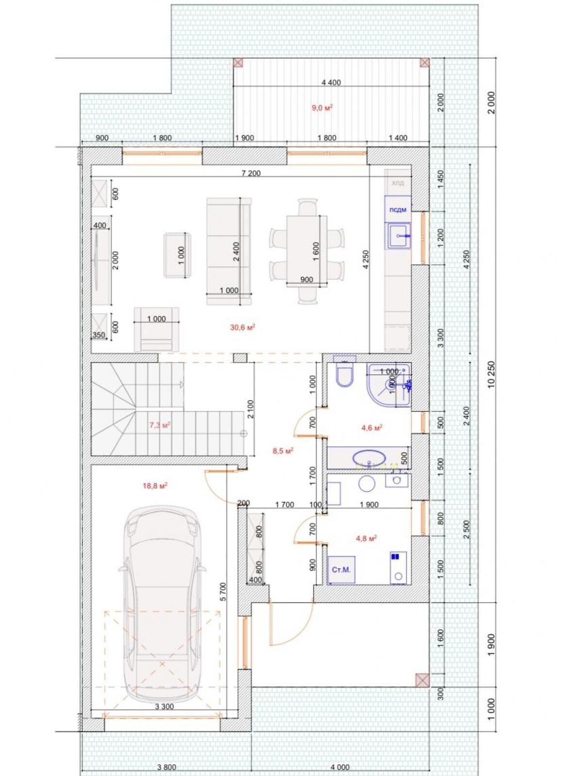 двухэтажный дом, 141 кв. м, кирпич. Продажа в Фонтанке фото 1