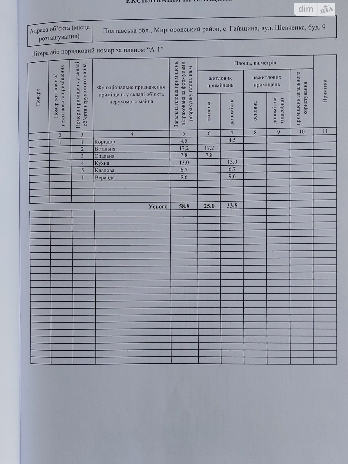 одноповерховий будинок з гаражем, 58.8 кв. м, цегла. Продаж у Гаївщині фото 1