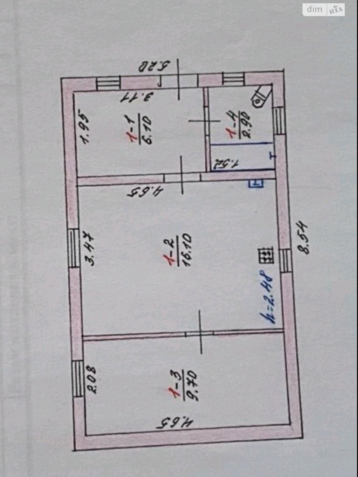 одноэтажный дом, 34.8 кв. м, кирпич. Продажа в Галициновом фото 1