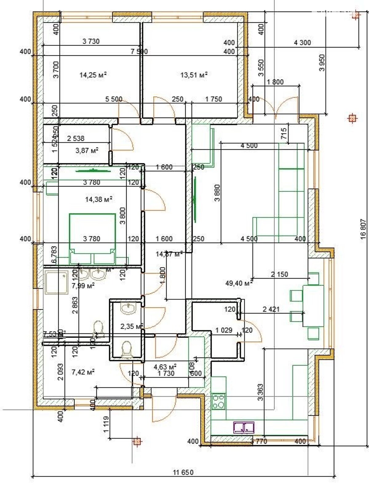 одноповерховий будинок з опаленням, 137 кв. м, цегла. Продаж у Гаразджі фото 1 одноповерховий будинок з опаленням, 137 кв. м, цегла. Продаж у Гаразджі фото 1