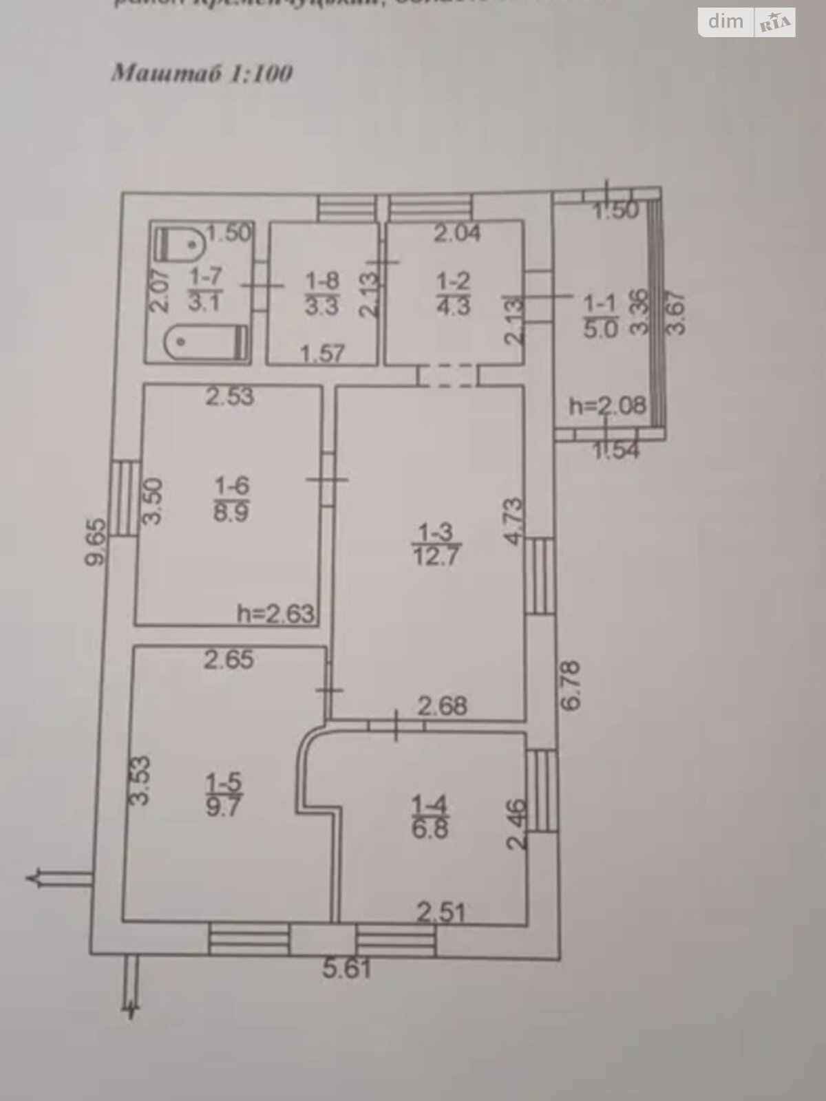 одноповерховий будинок, 74 кв. м, цегла. Продаж у Глобиному фото 1