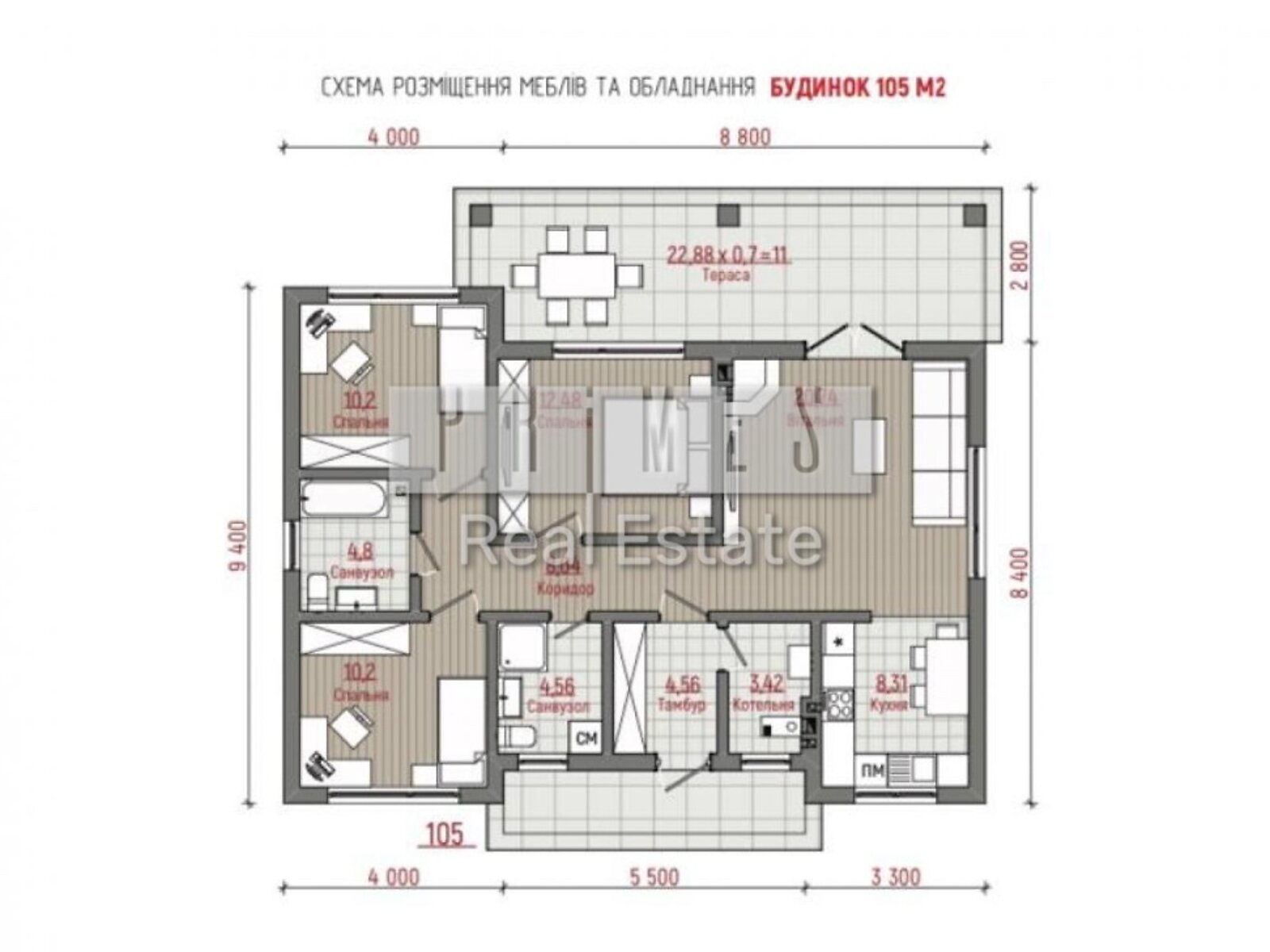 одноэтажный дом веранда, 105 кв. м, кирпич. Продажа в Гнедине фото 1