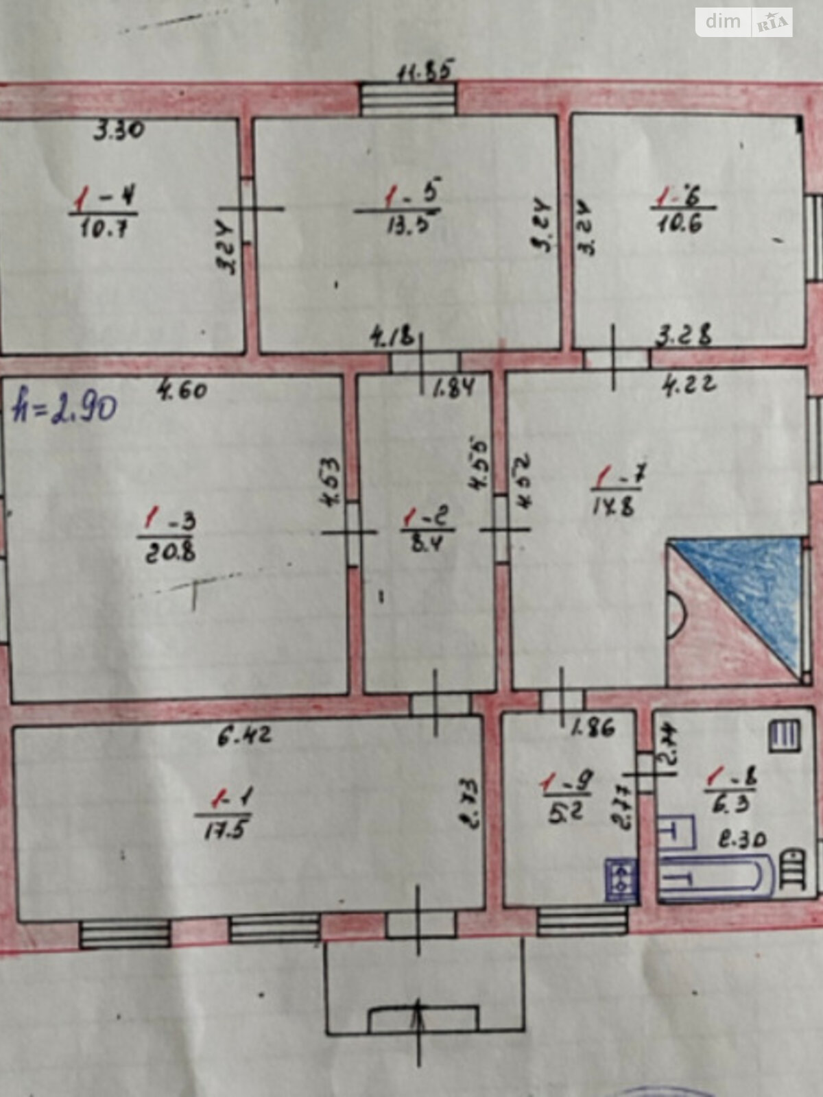 одноповерховий будинок з опаленням, 108 кв. м, цегла. Продаж у Головурові фото 1