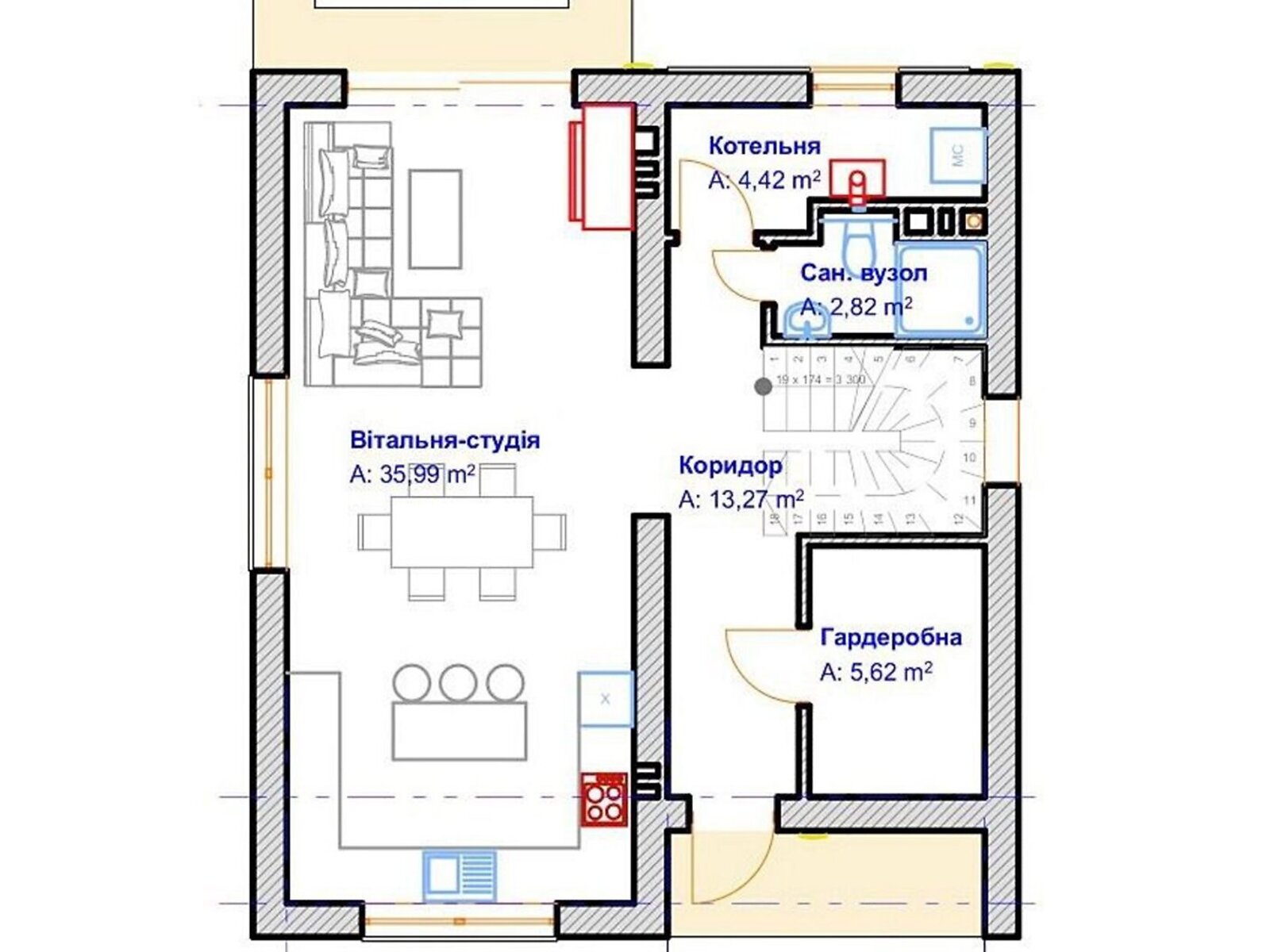 двухэтажный дом с балконом, 130 кв. м, пеноблок. Продажа в Гореничах фото 1