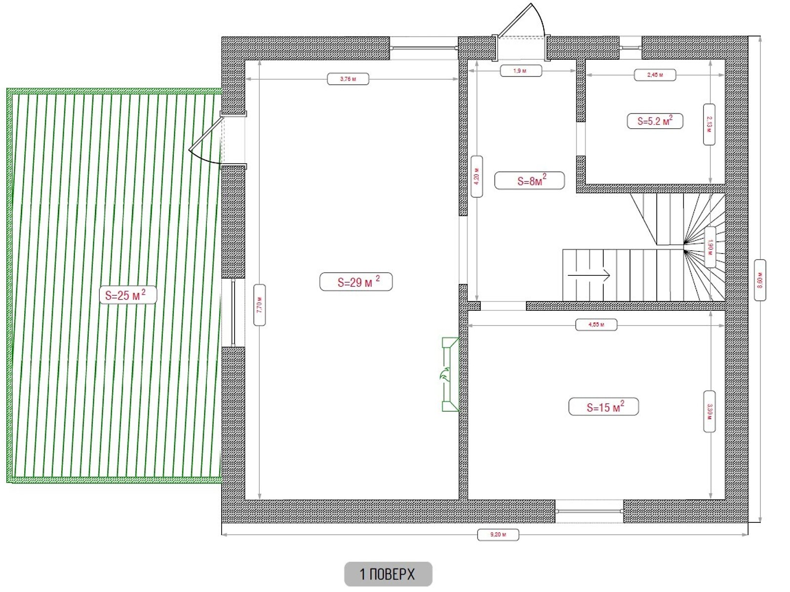 двоповерховий будинок, 145 кв. м, газобетон. Продаж у Гореничах фото 1