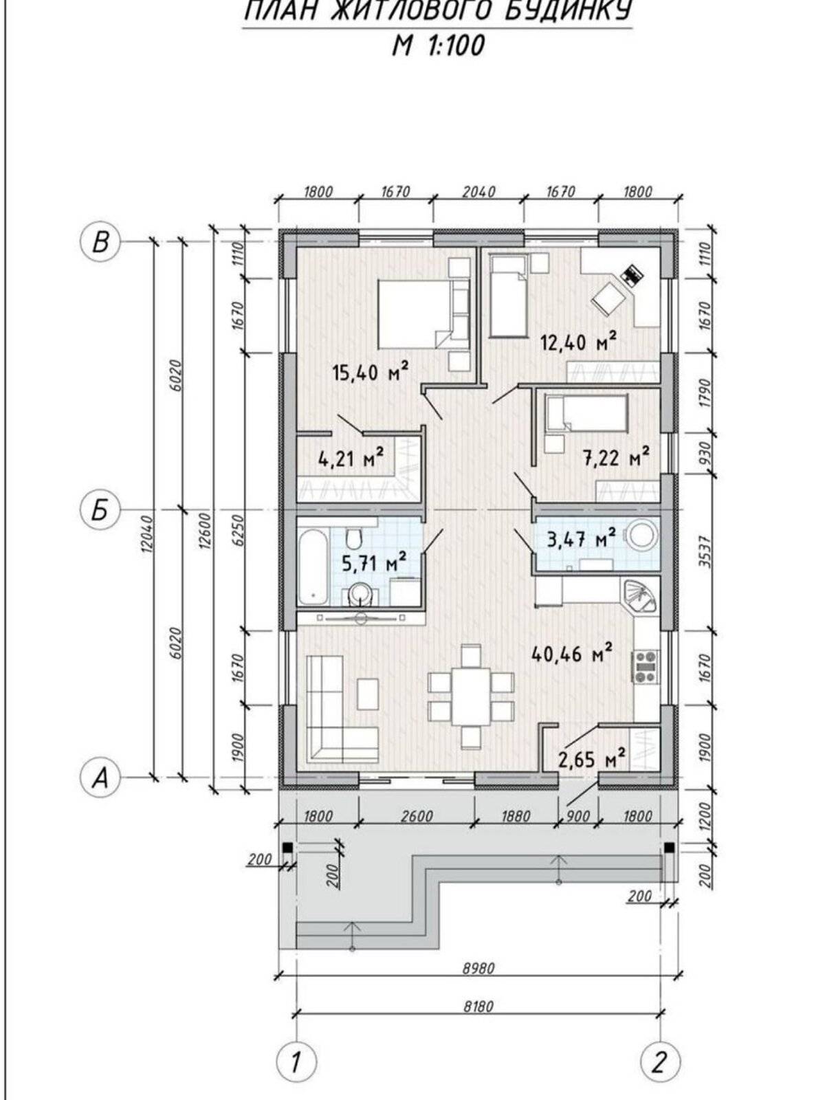 одноэтажный дом, 100 кв. м, газобетон. Продажа в Гореничах фото 1