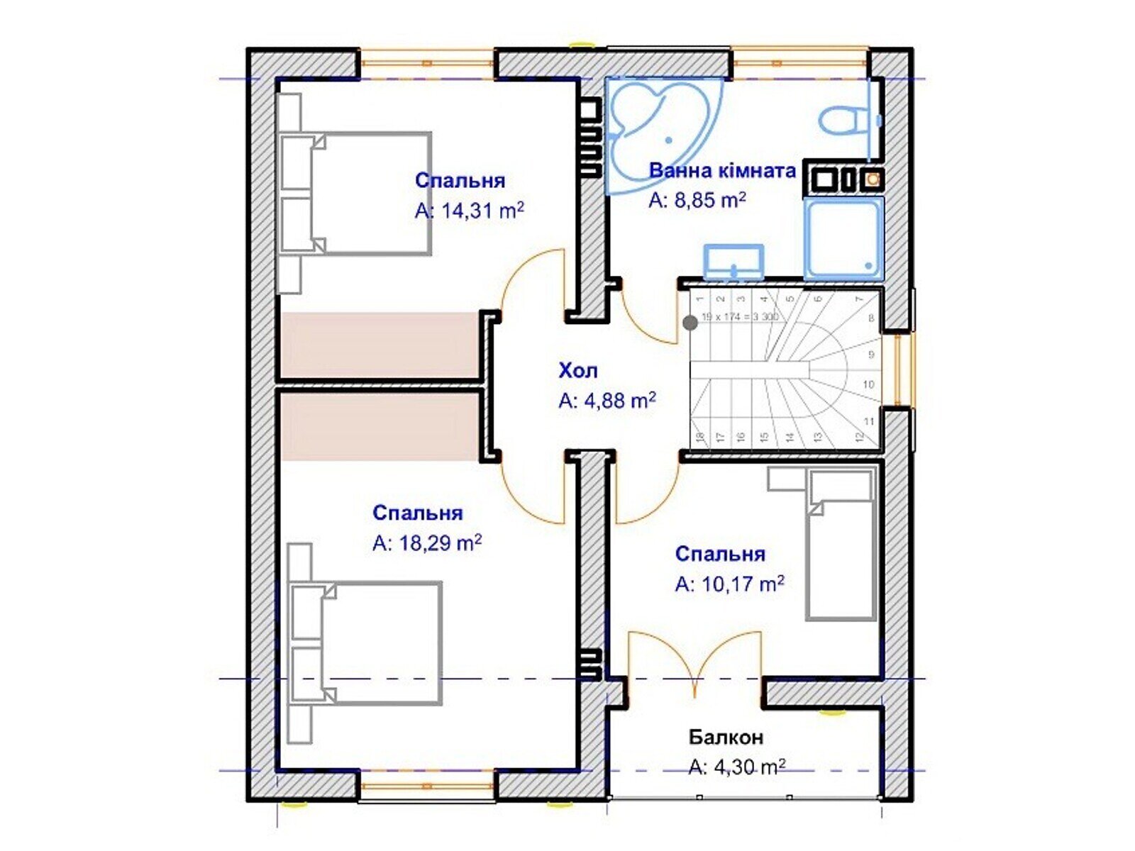 двухэтажный дом с отоплением, 130 кв. м, газобетон. Продажа в Гореничах фото 1