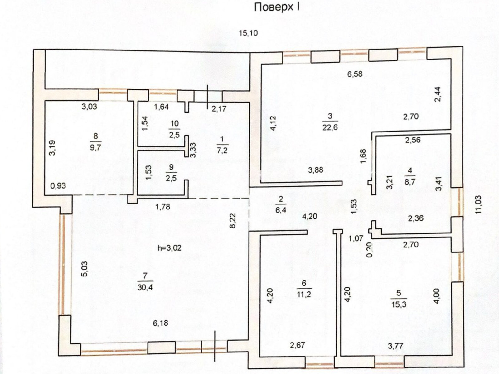 одноповерховий будинок, 116.5 кв. м, цегла. Продаж у Гостомелі фото 1